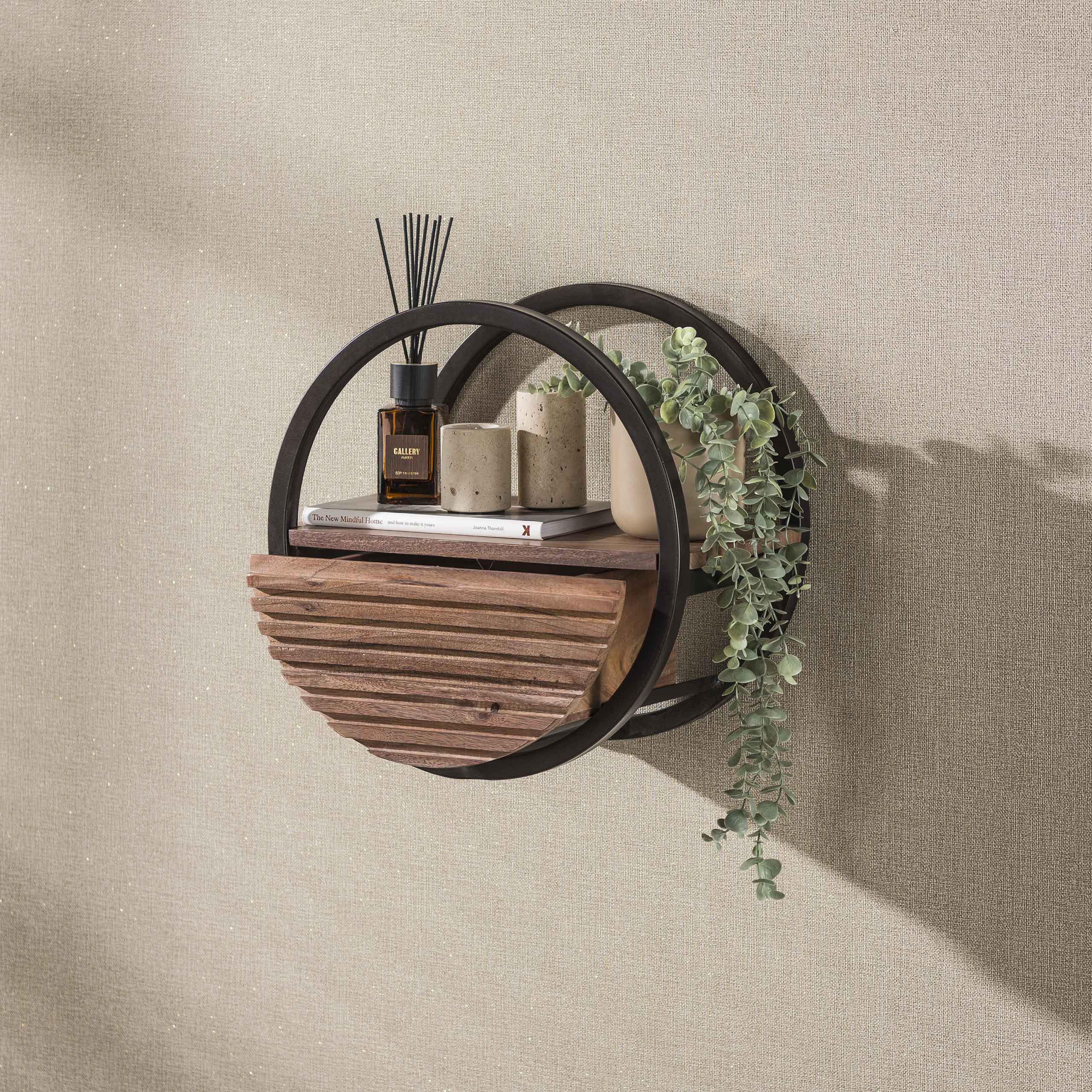 Wandschap Circo - Bruin - Acaciahout - 40 cm