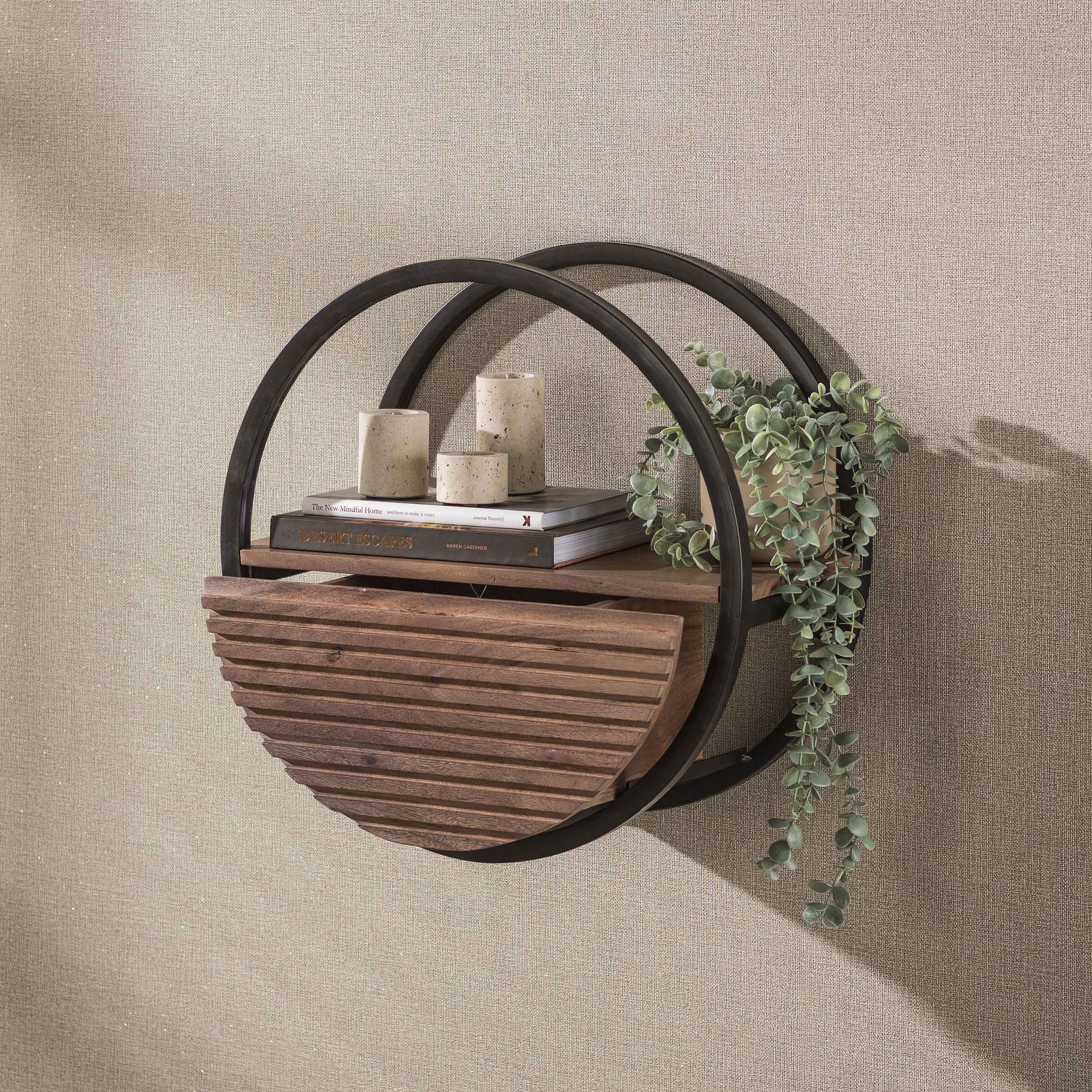 Wandschap Circo - Bruin - Acaciahout - 50 cm