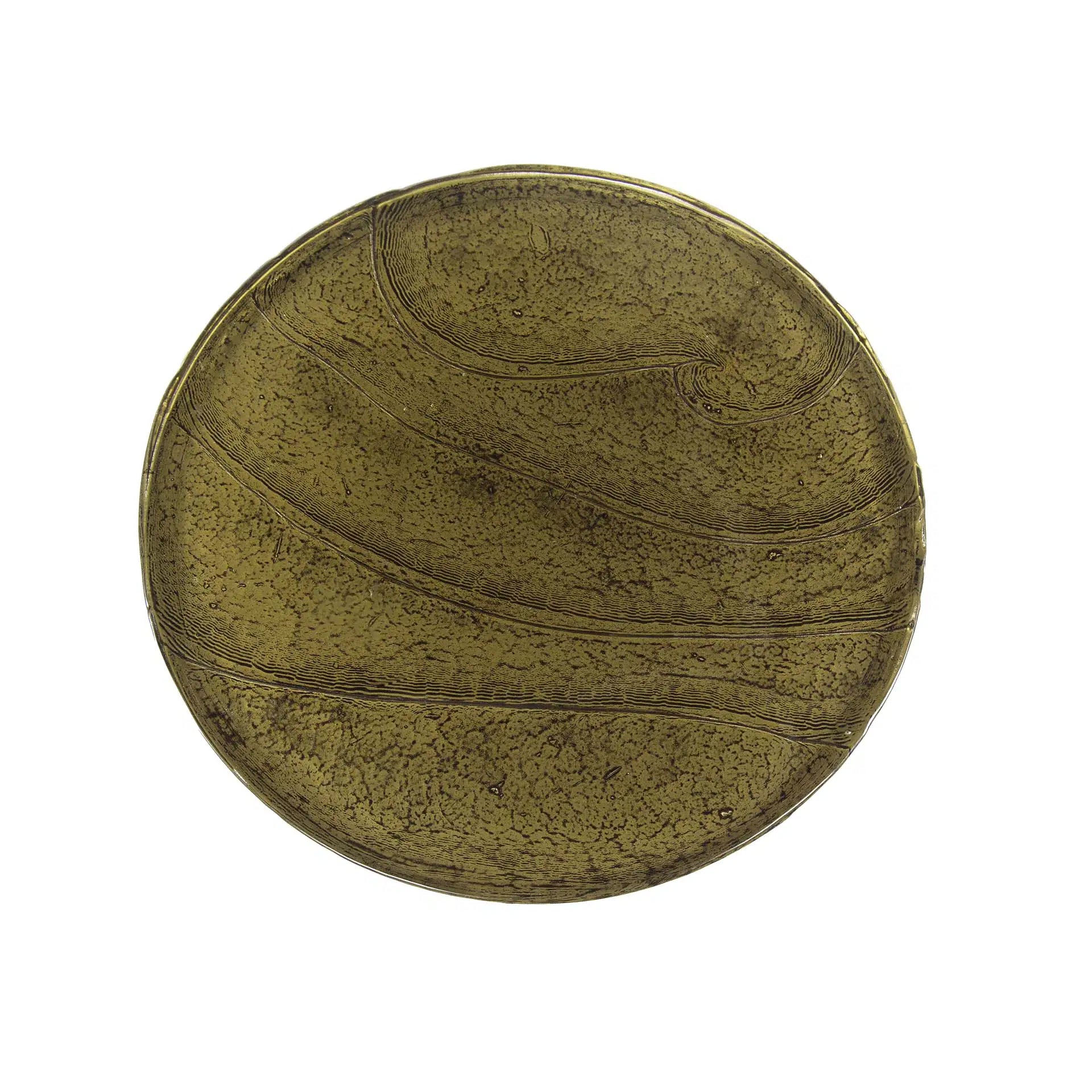 Bijzettafel Veyro - Rond - Goud - Glas - 60 cm