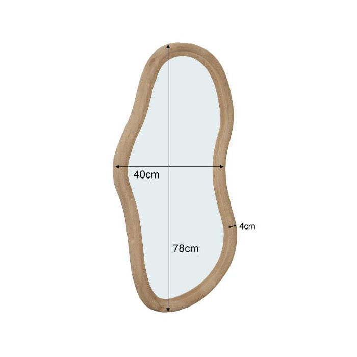 Organische Spiegel Lova - Bruin - 78 cm