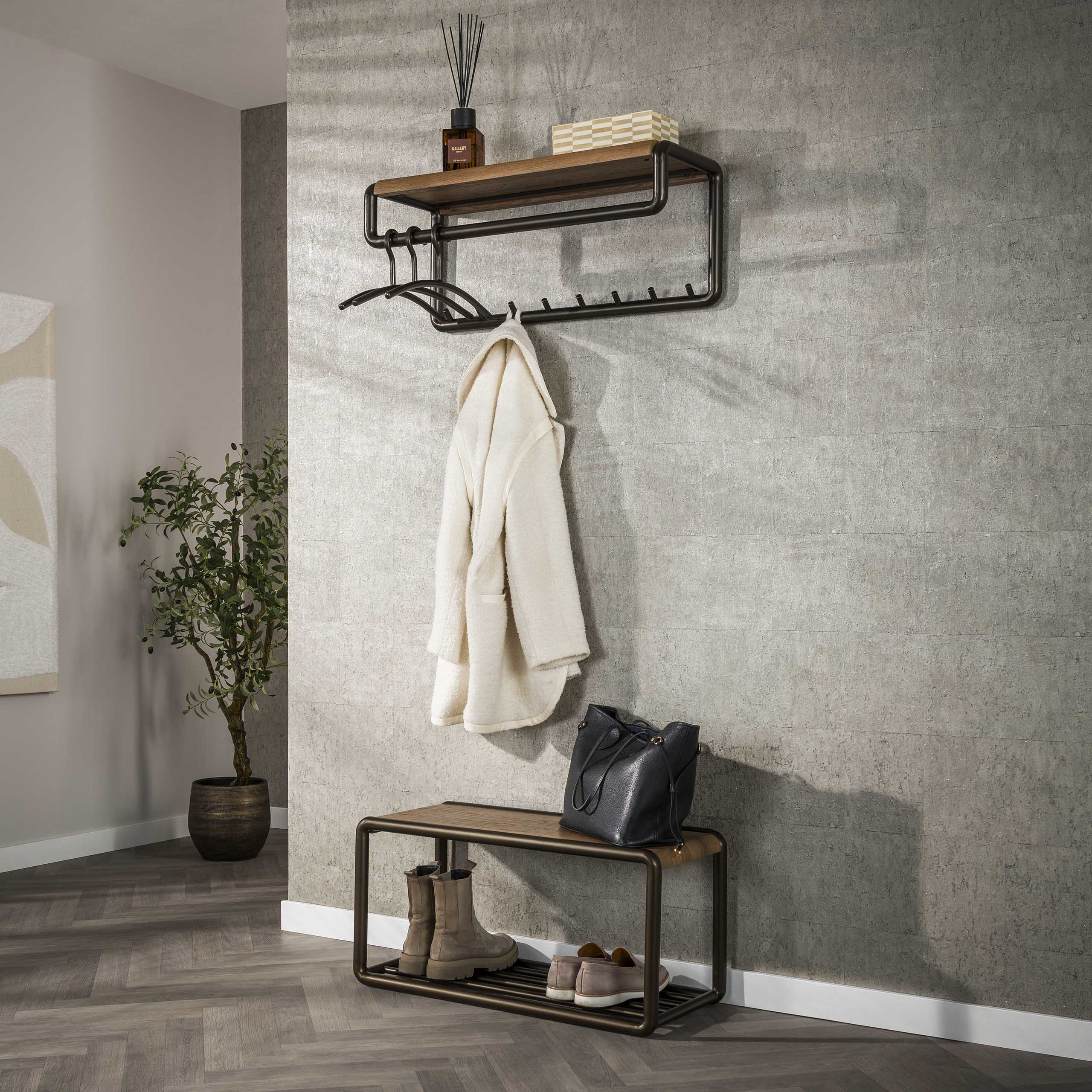 Kapstok Selvo - Brons - Gepoedercoat Staal - 8 haken