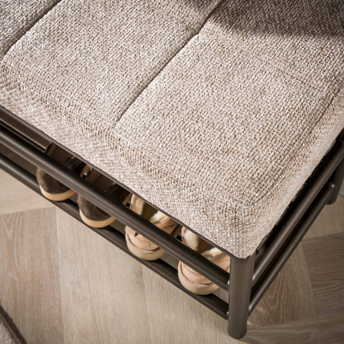 Schoenenbank Lumi - Brons - Gepoedercoat Staal - 125 cm