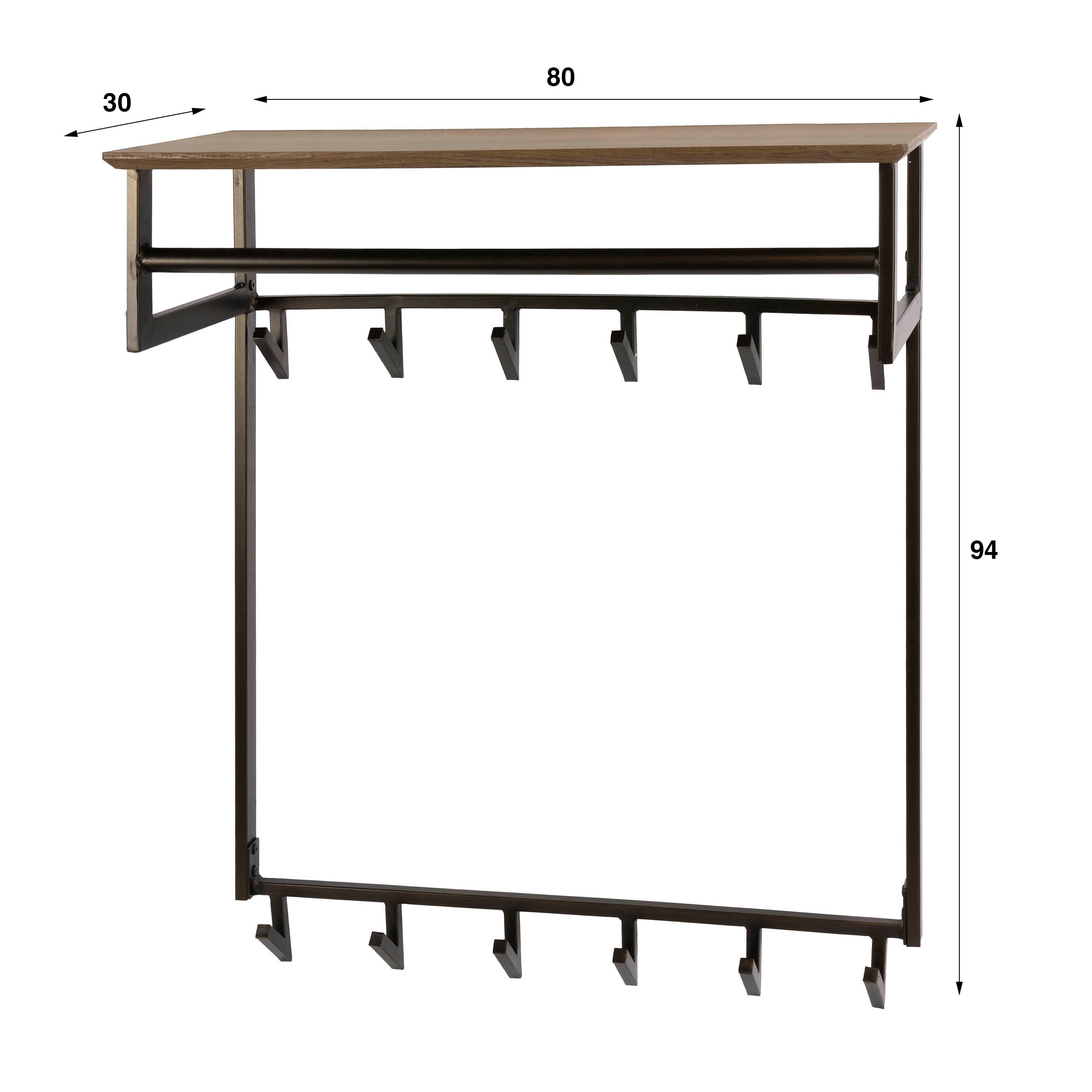 Kapstok Marlo - Brons - Gepoedercoat Staal - 12 haken