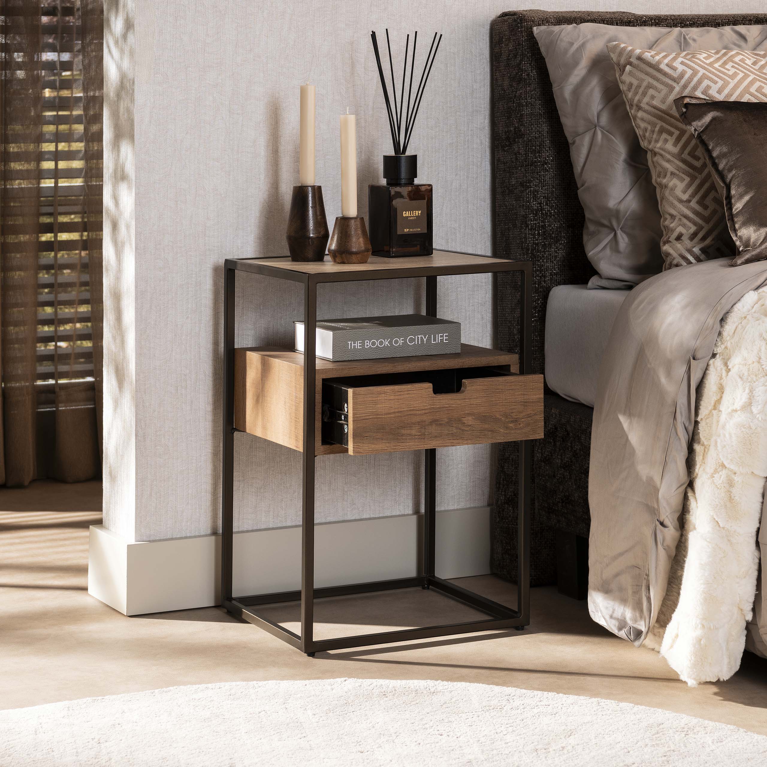 Nachtkastje Cavon - Keramisch Travertin - Staand