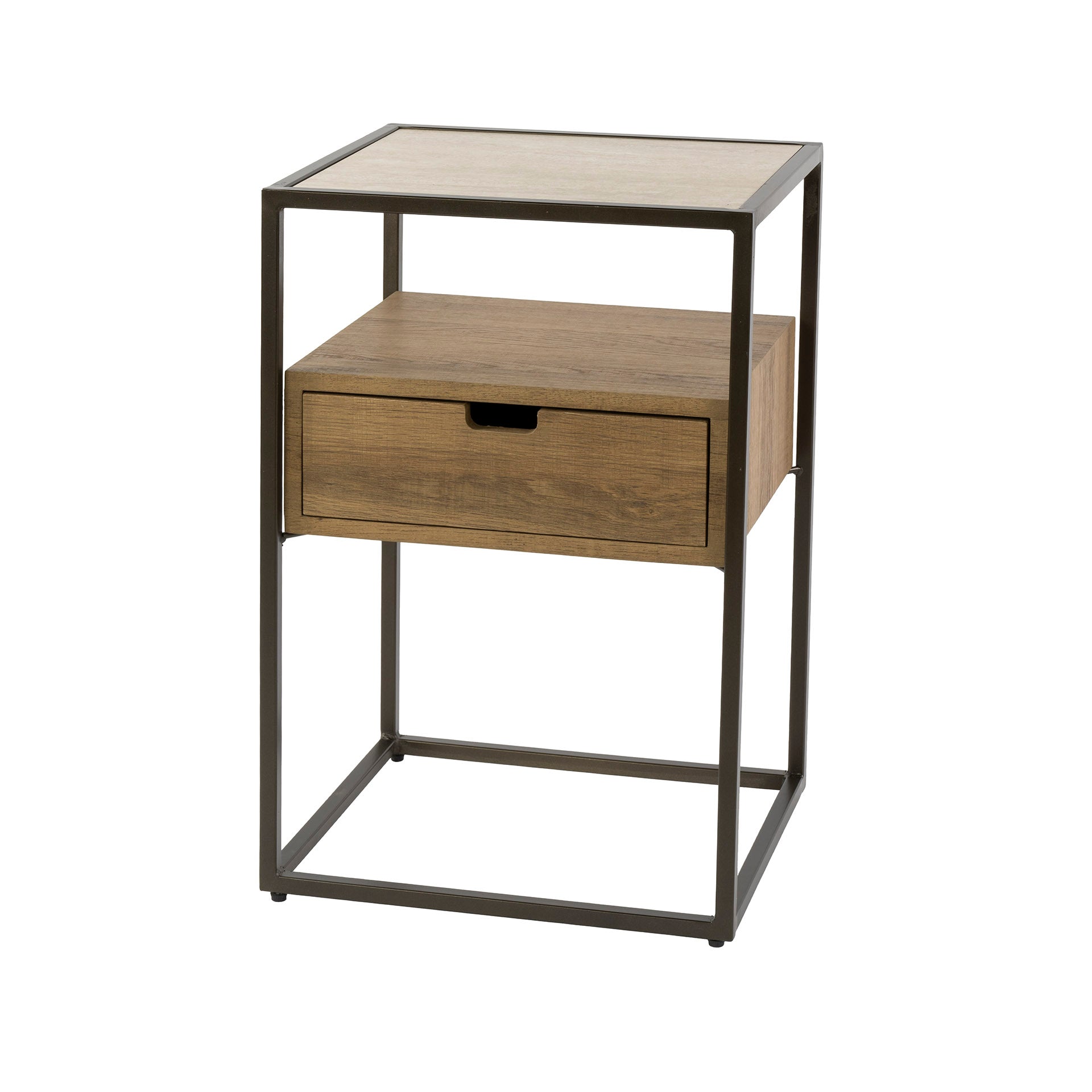 Nachtkastje Cavon - Keramisch Travertin - Staand