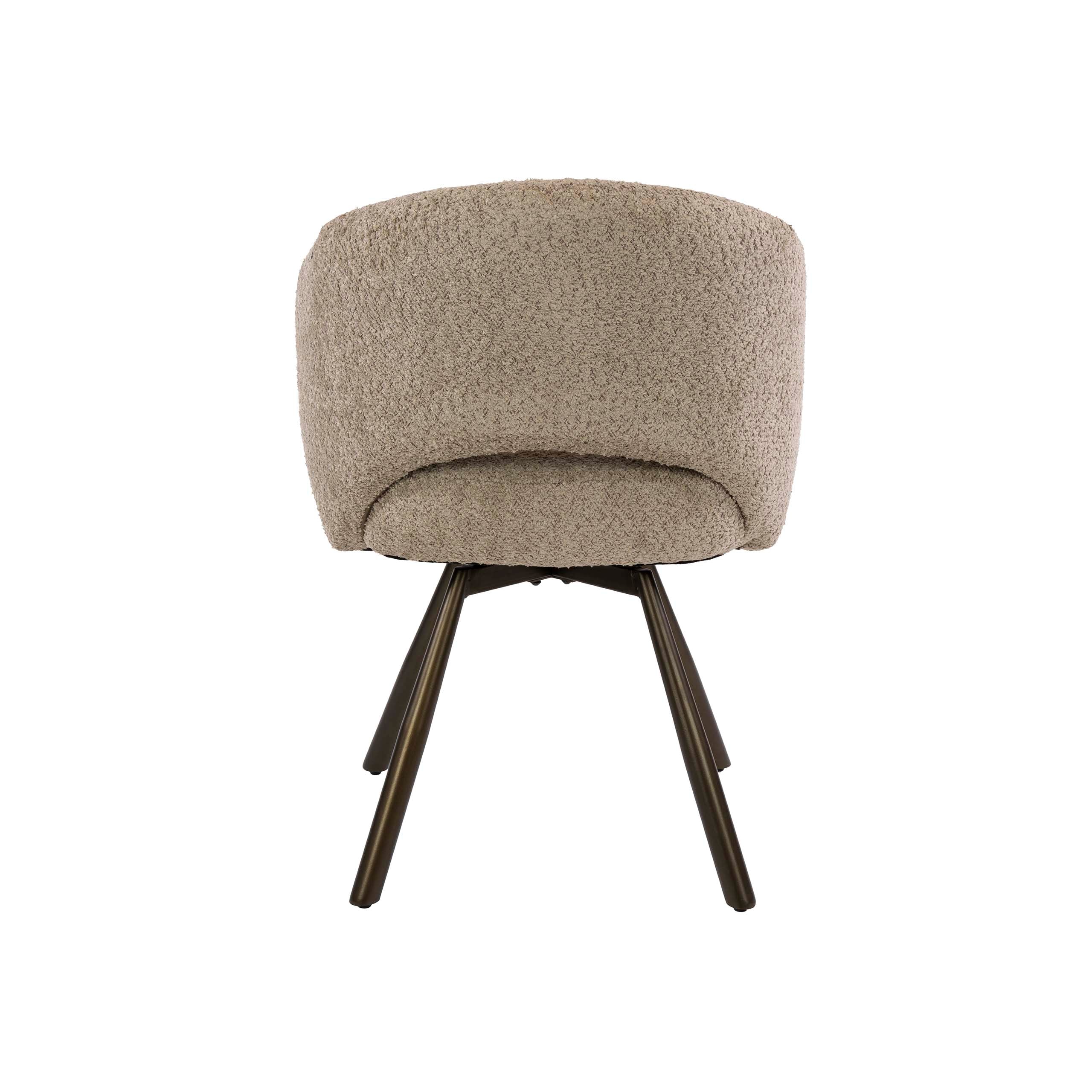 Eetkamerstoel Velin - Beige - Bouclé - Draaibaar