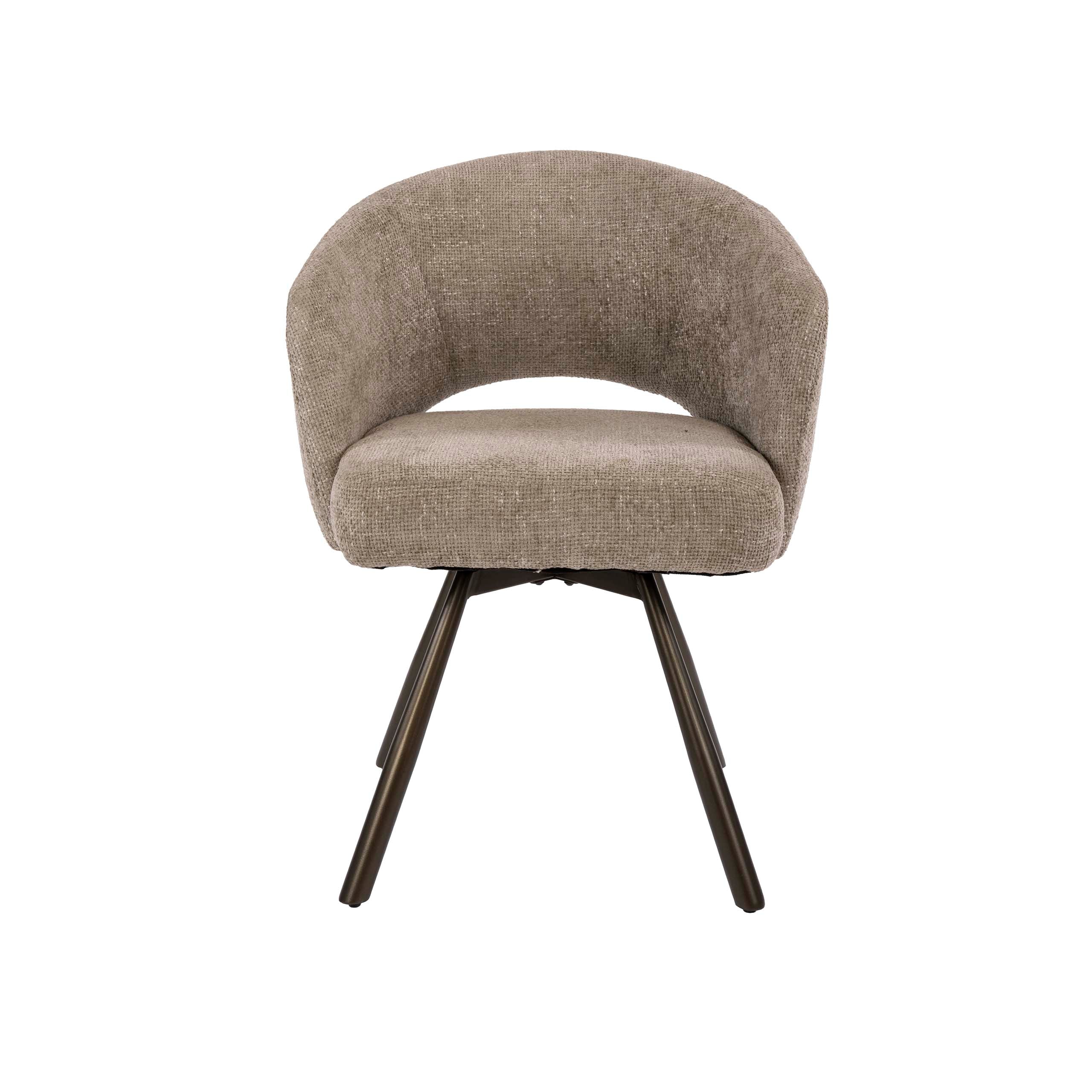 Eetkamerstoel Velin - Beige - Renegade Stof - Draaibaar