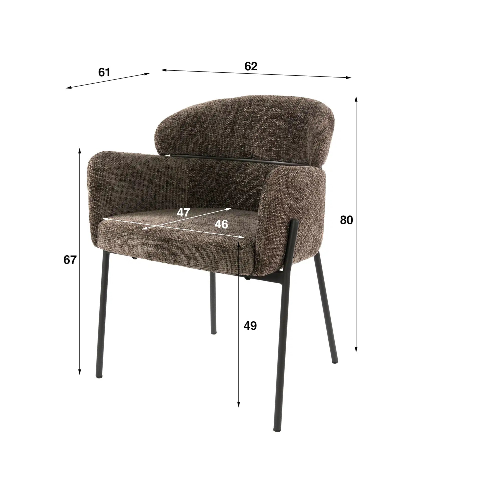 Eetkamerstoel Luke - Taupe - Renegade Stof