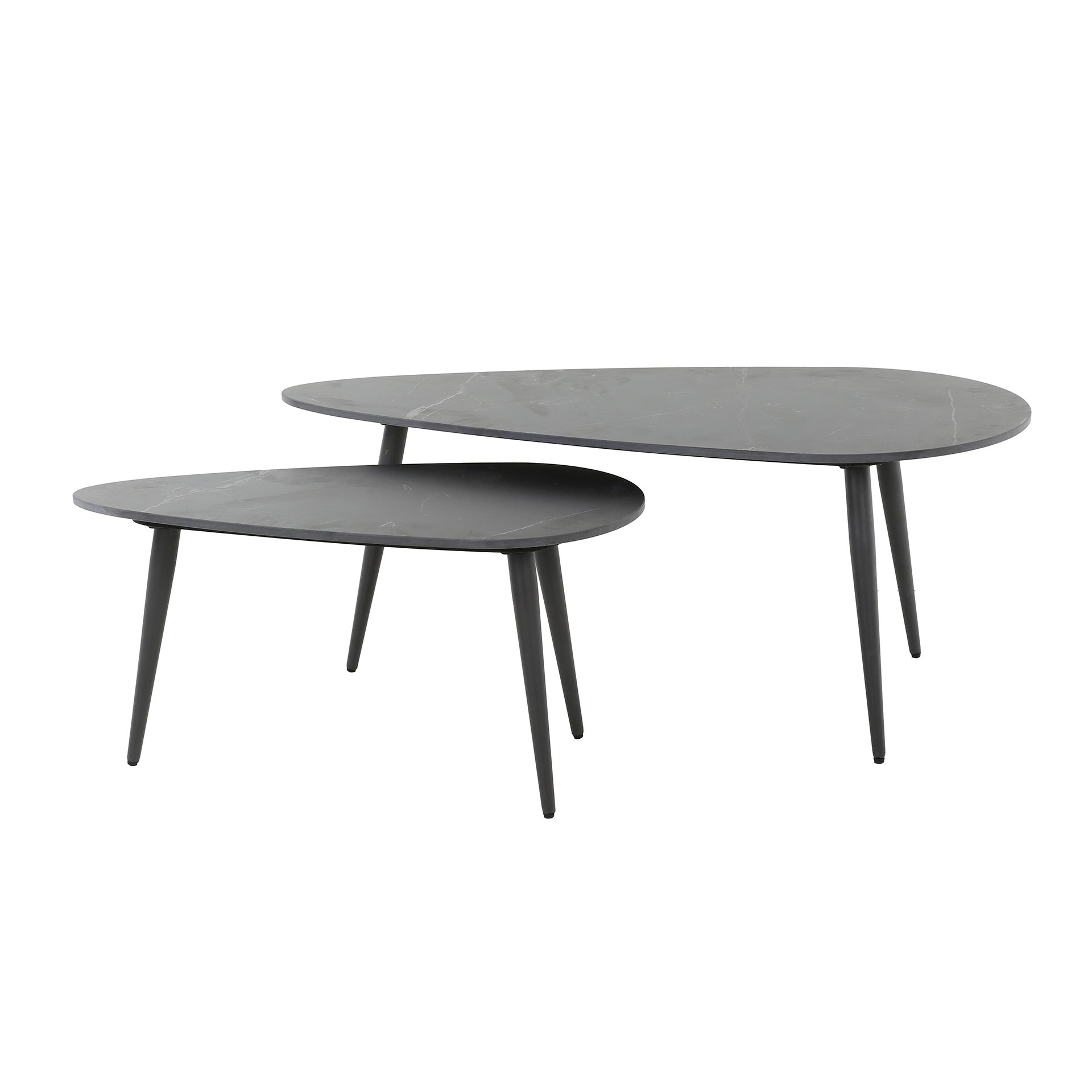 Salontafel Elegance - Zwart - Keramiek - Set van 2