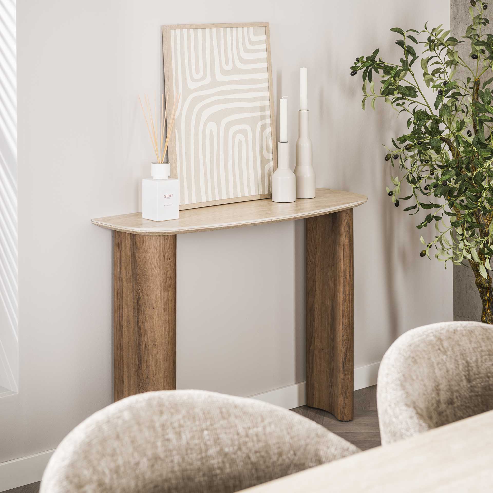 Haltafel Celine - Ivoor - Keramisch Travertin - 76 cm