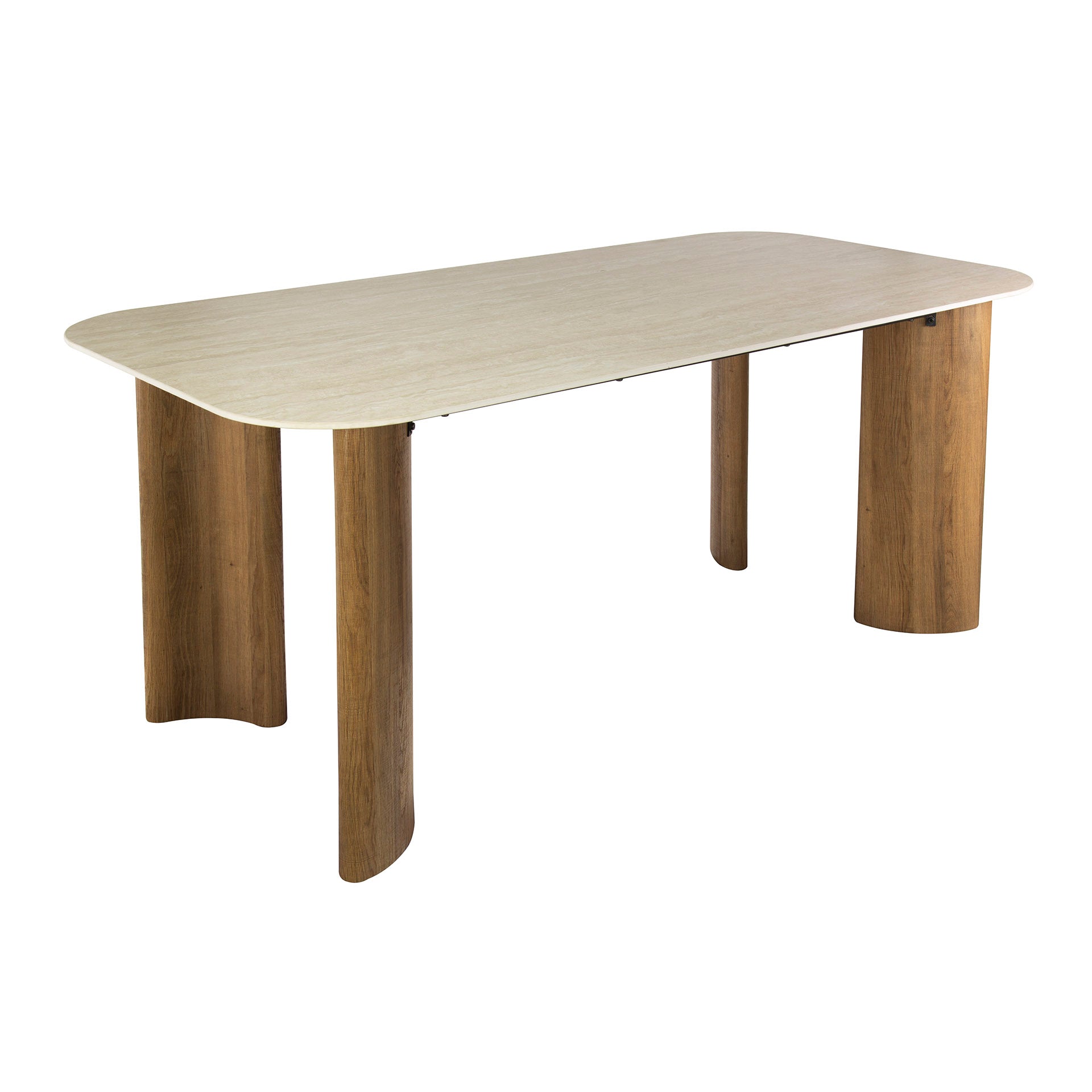 Eettafel Nuvana - Ivoor - Keramisch Travertin - 180 cm - Ovaal