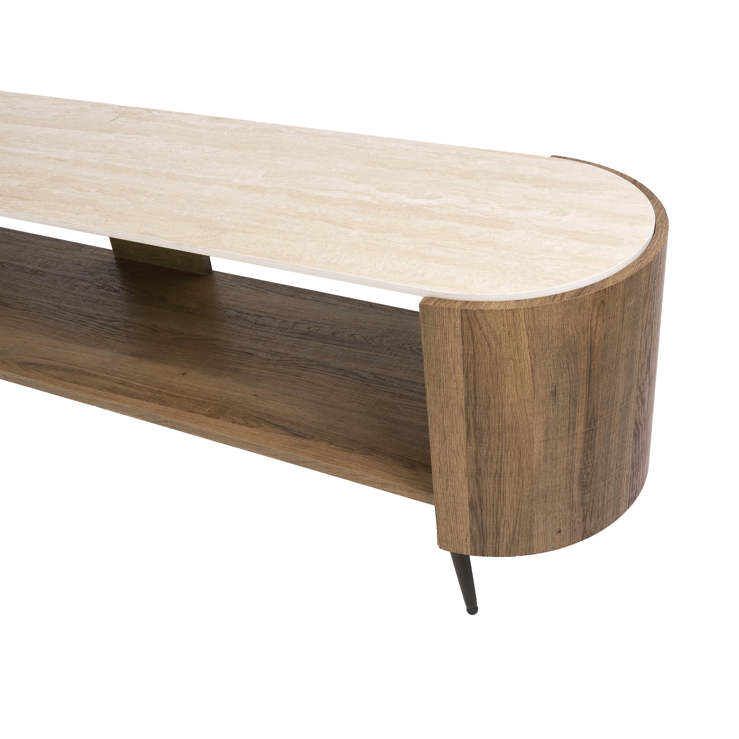 TV-meubel Nura - Ivoor - Keramisch Travertin - 180 cm