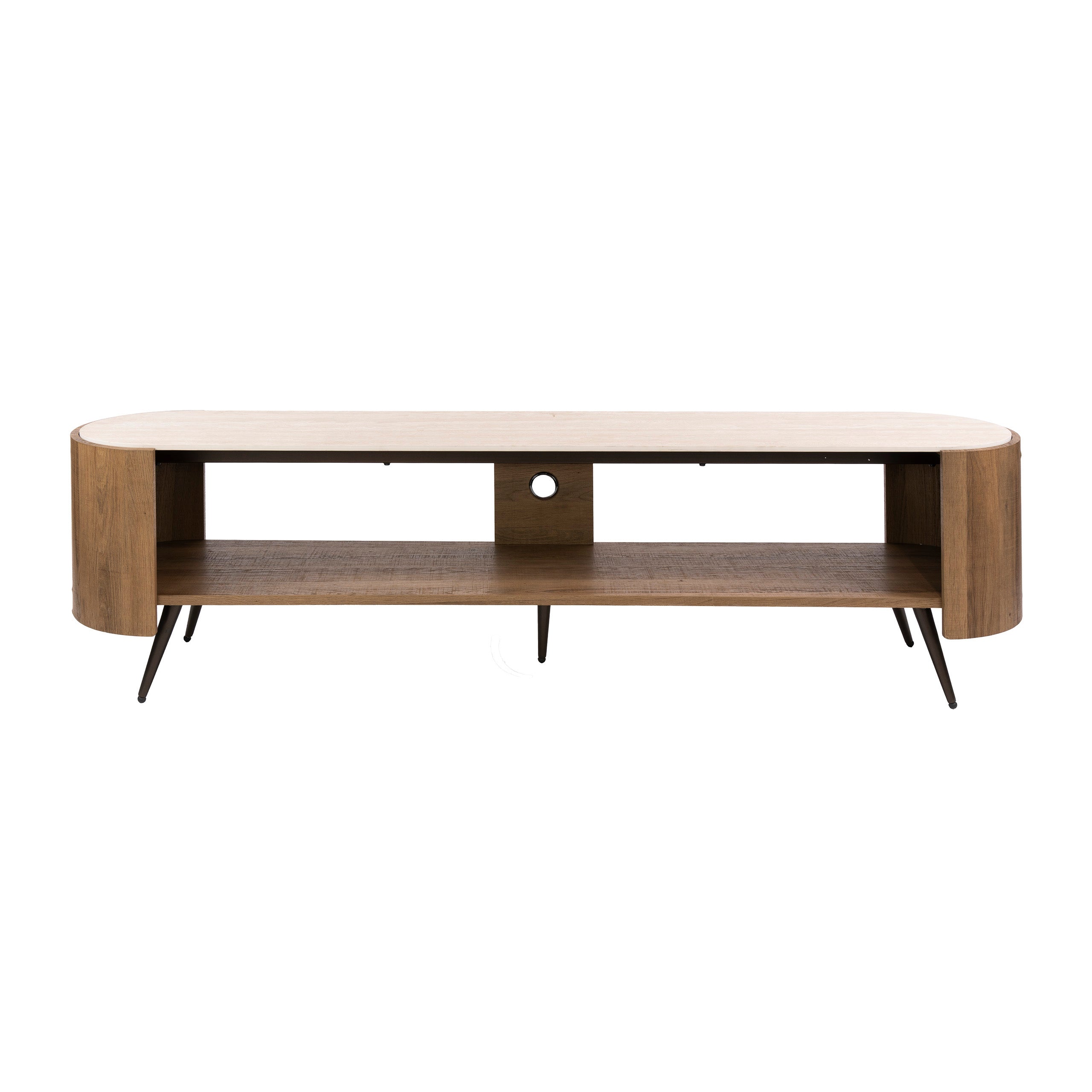 TV-meubel Nura - Ivoor - Keramisch Travertin - 180 cm
