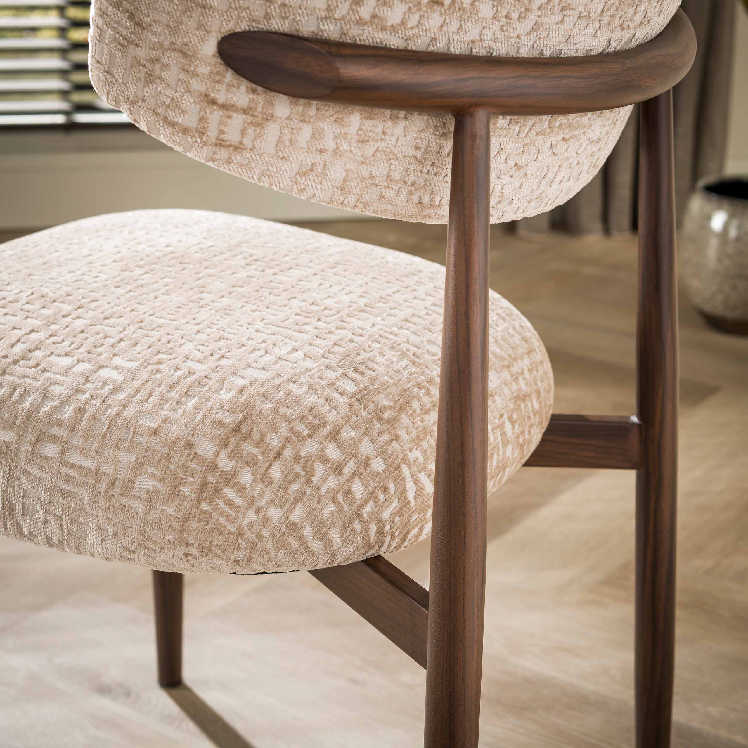 Eetkamerstoel Yuki - Beige - Monti Stof