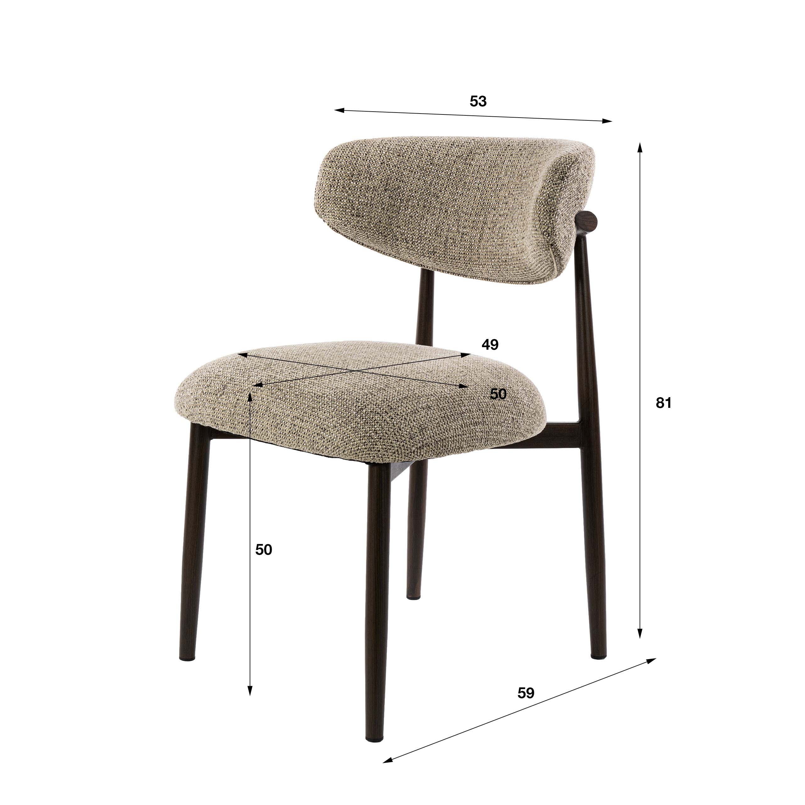 Eetkamerstoel Yuki - Beige - Nubo Stof