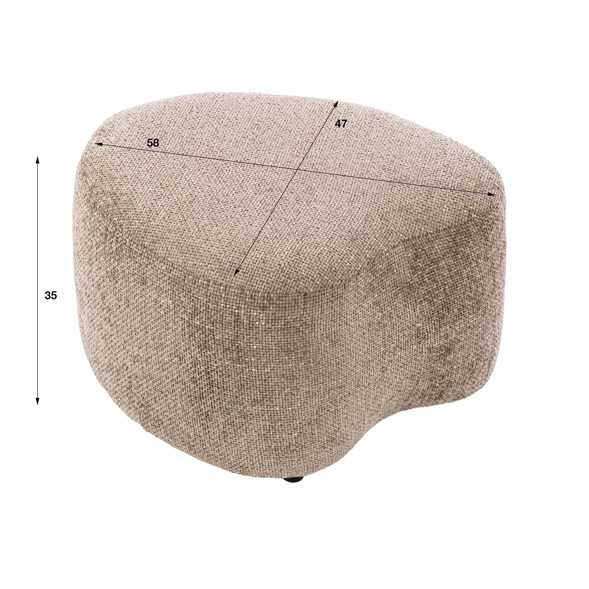 Poef Sissi - Organisch - Beige - Cargo Stof