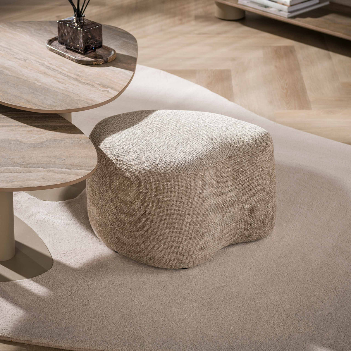 Poef Sissi - Organisch - Beige - Cargo Stof