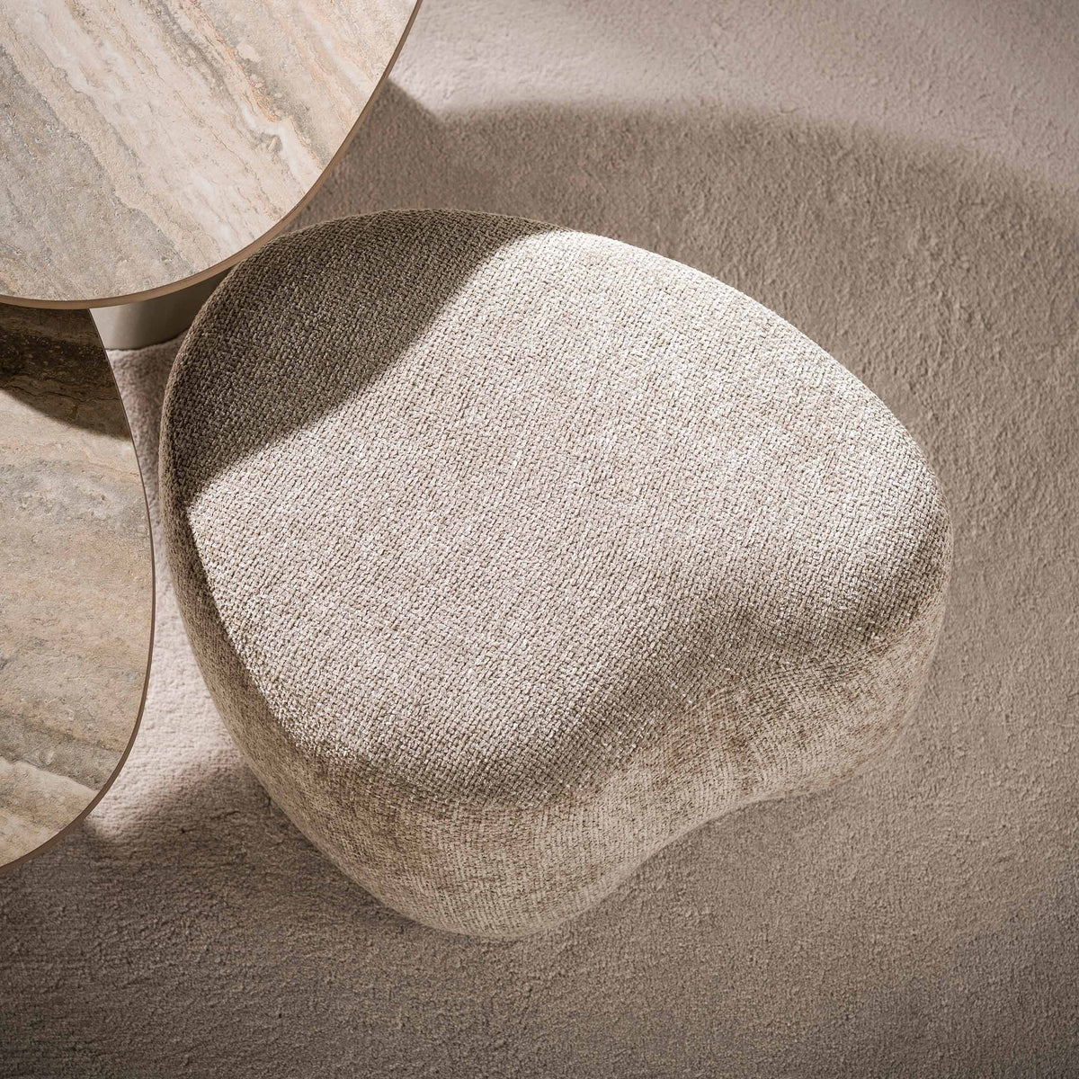 Poef Sissi - Organisch - Beige - Cargo Stof