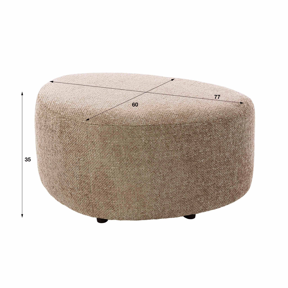 Poef Liora - Driehoekig - Beige - Cargo Stof