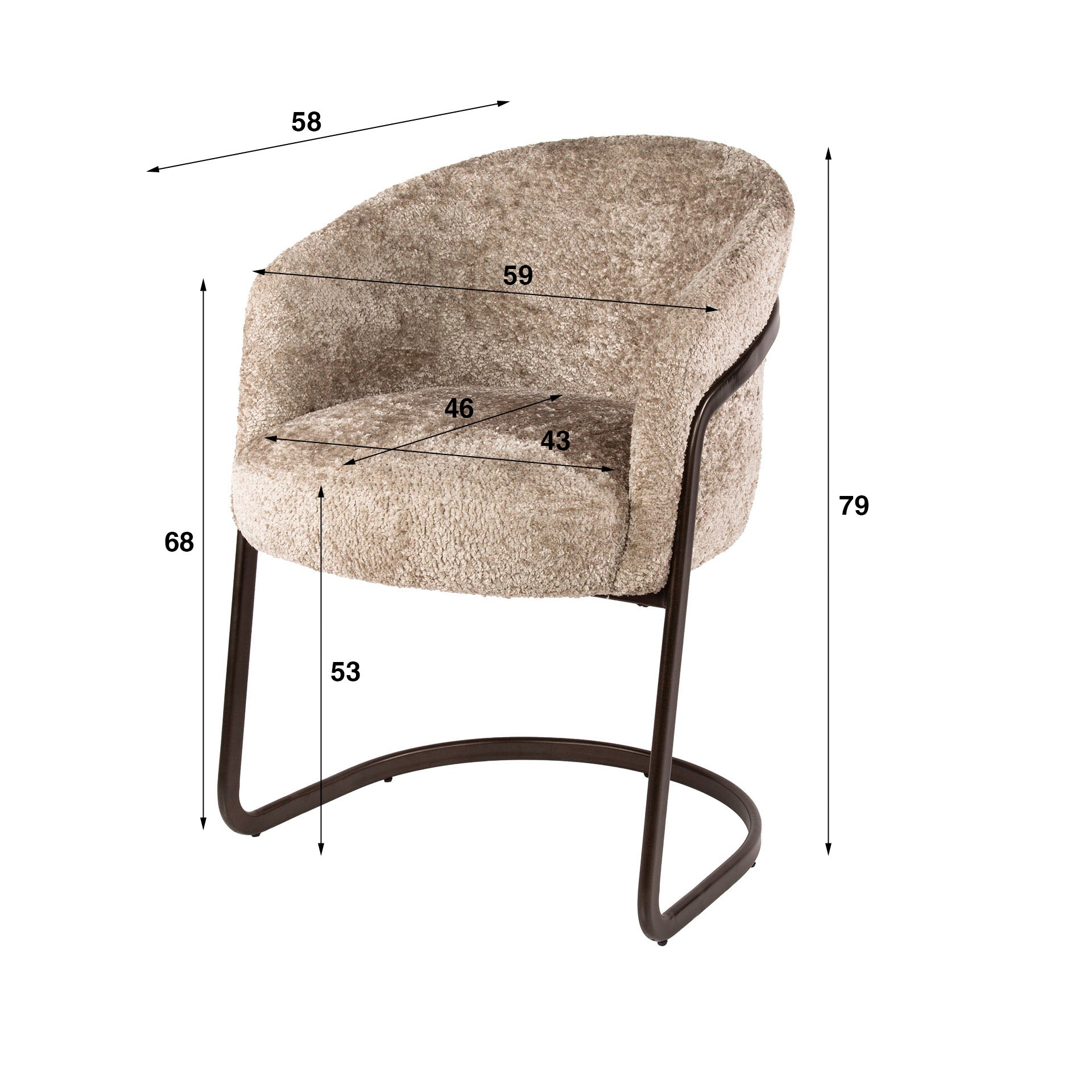 Eetkamerstoel Fiffy - Beige - Savelle Stof