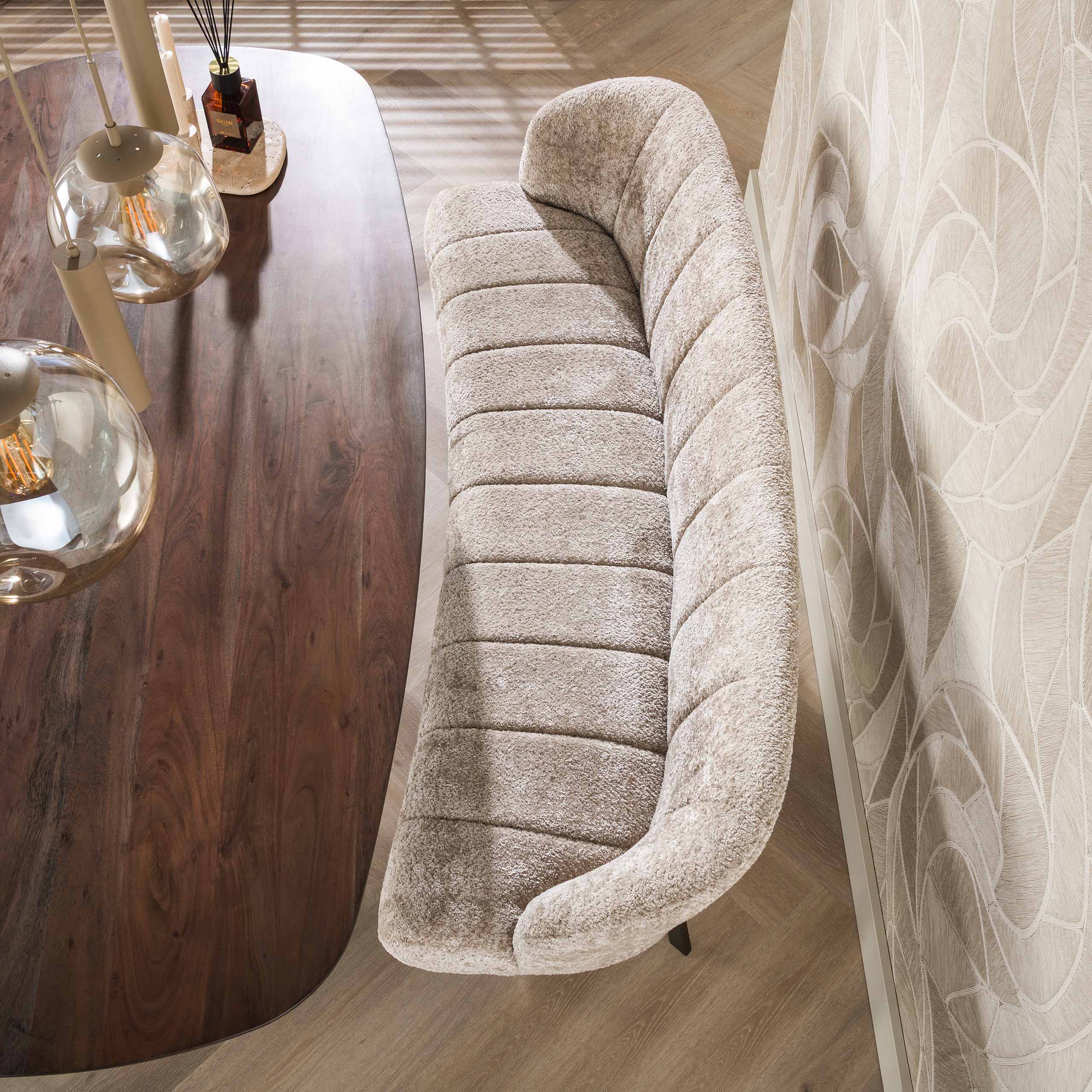 Eetkamerbank Isolde - Beige - Savelle Stof - 190 cm