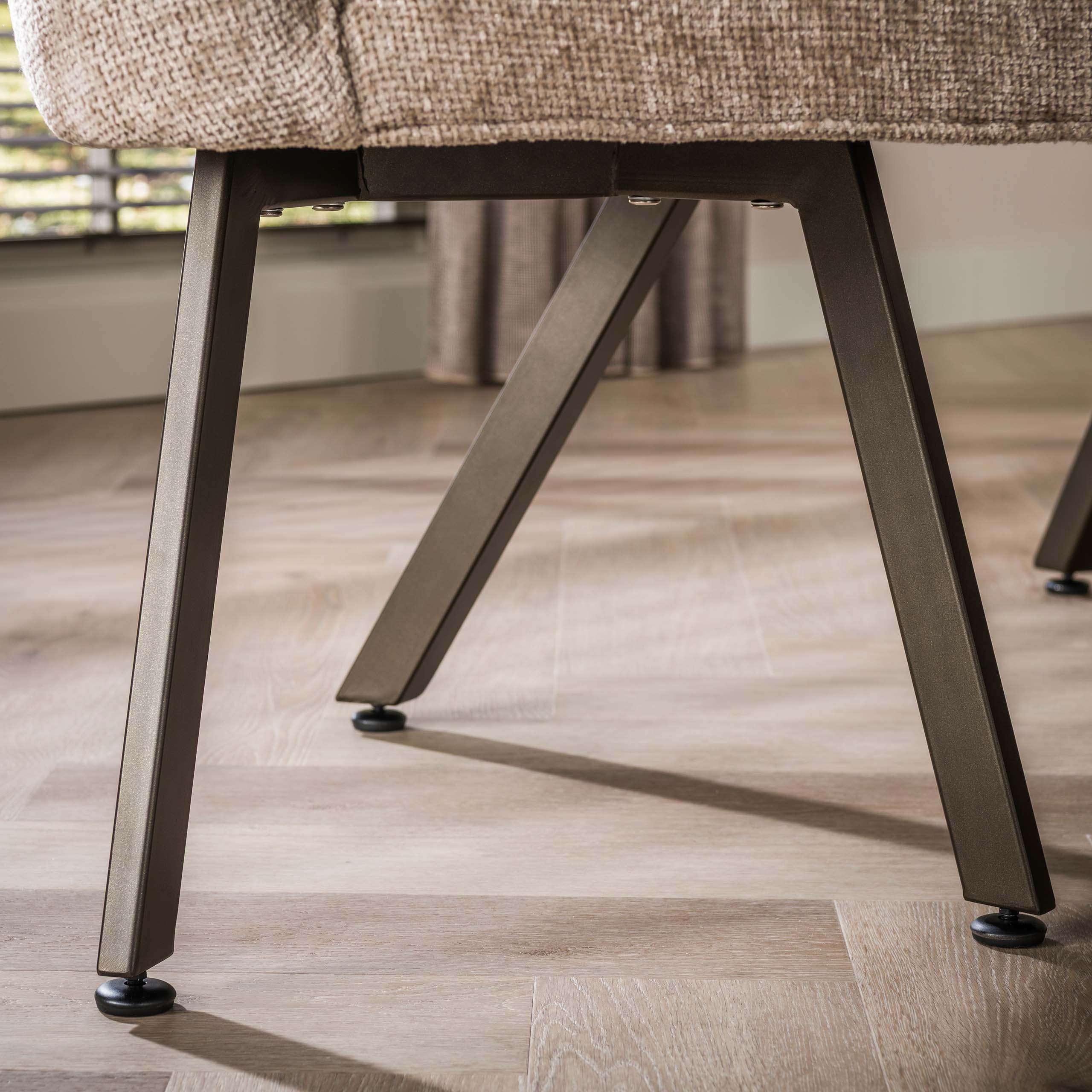 Eetkamerbank Vantage - Rond - Beige - Renegade Stof - 2-delig
