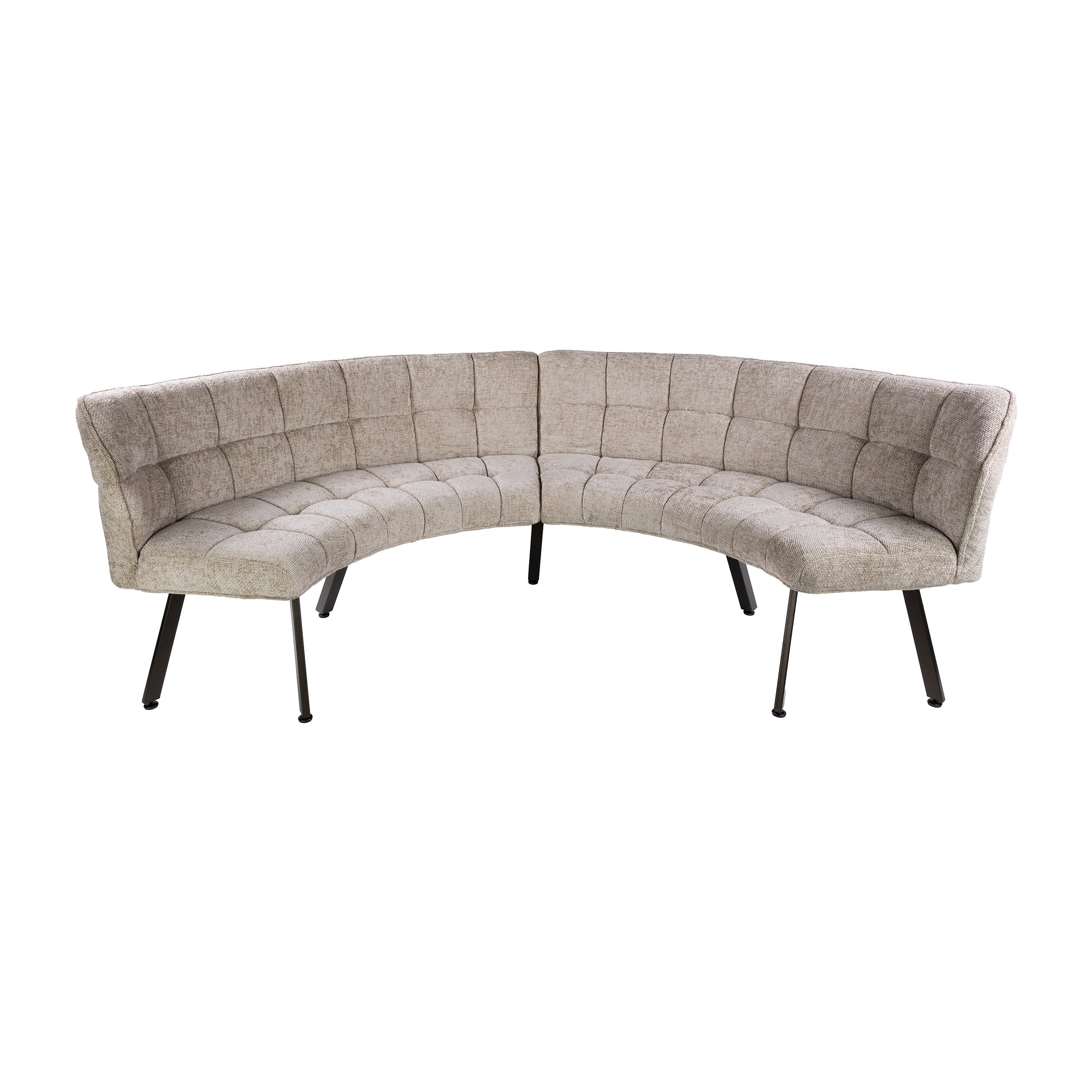 Eetkamerbank Vantage - Rond - Beige - Renegade Stof - 2-delig