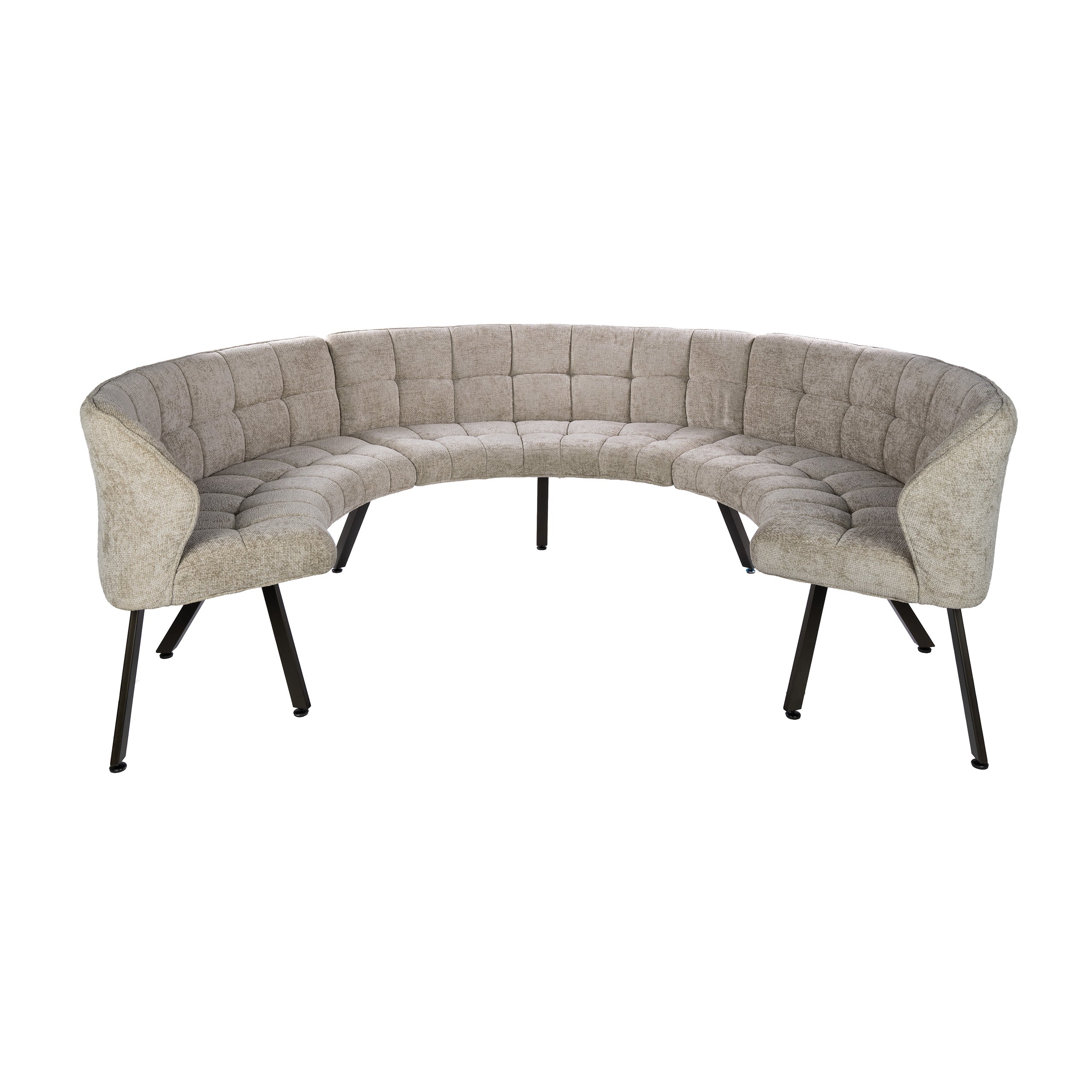 Eetkamerbank Vantage - Rond - Beige - Renegade Stof - 3-delig