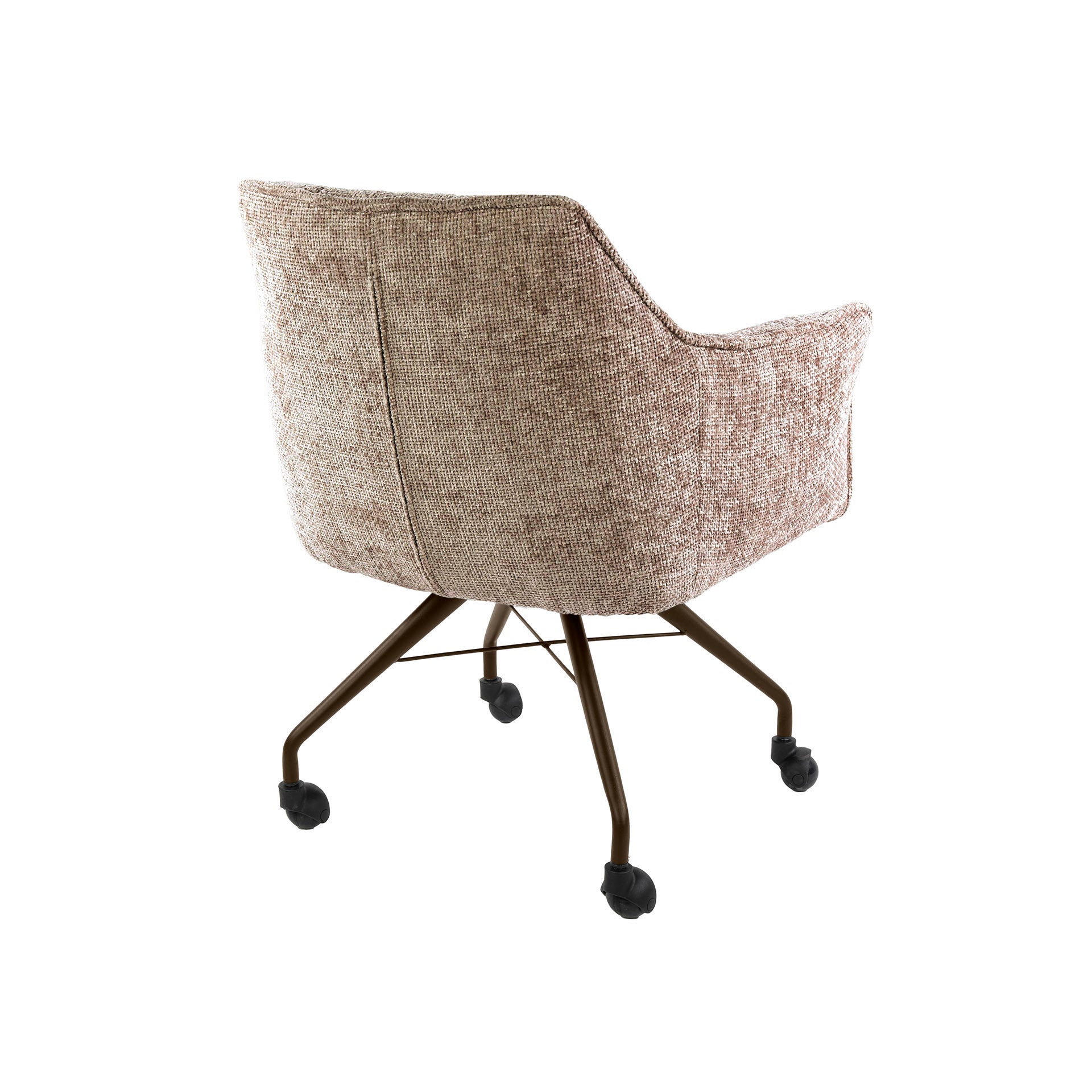 Eetkamerstoel Vantage - Beige - Renegade Stof - Met Wieltjes