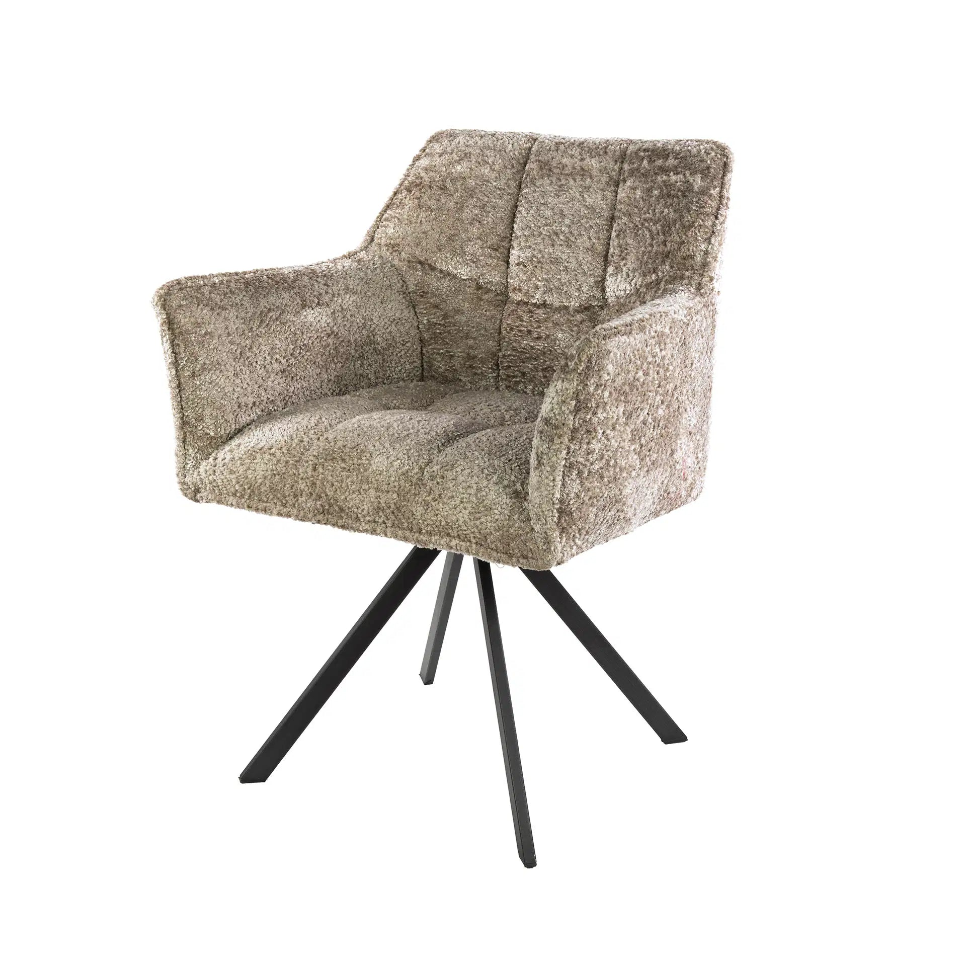 Eetkamerstoel Vantage - Beige - Savelle Stof - Draaibaar