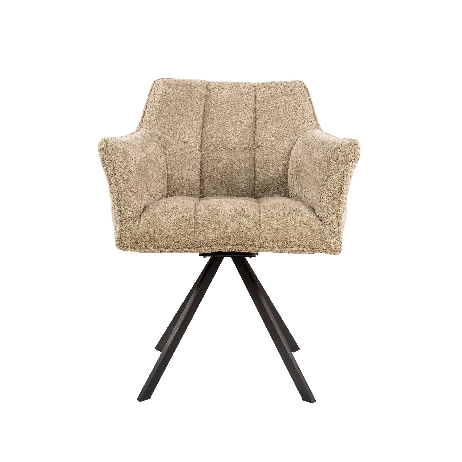 Eetkamerstoel Vantage - Beige - Bouclé - Teddystof - Draaibaar