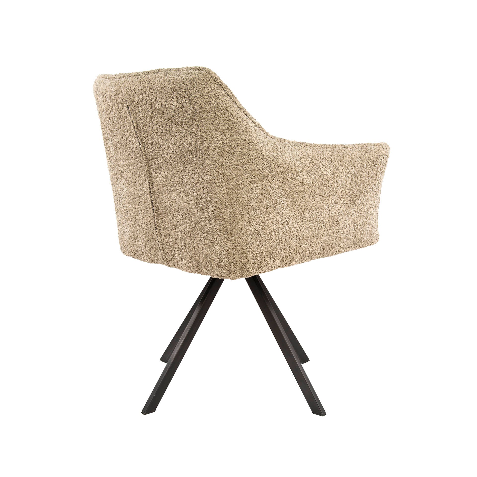 Eetkamerstoel Vantage - Beige - Bouclé - Teddystof - Draaibaar