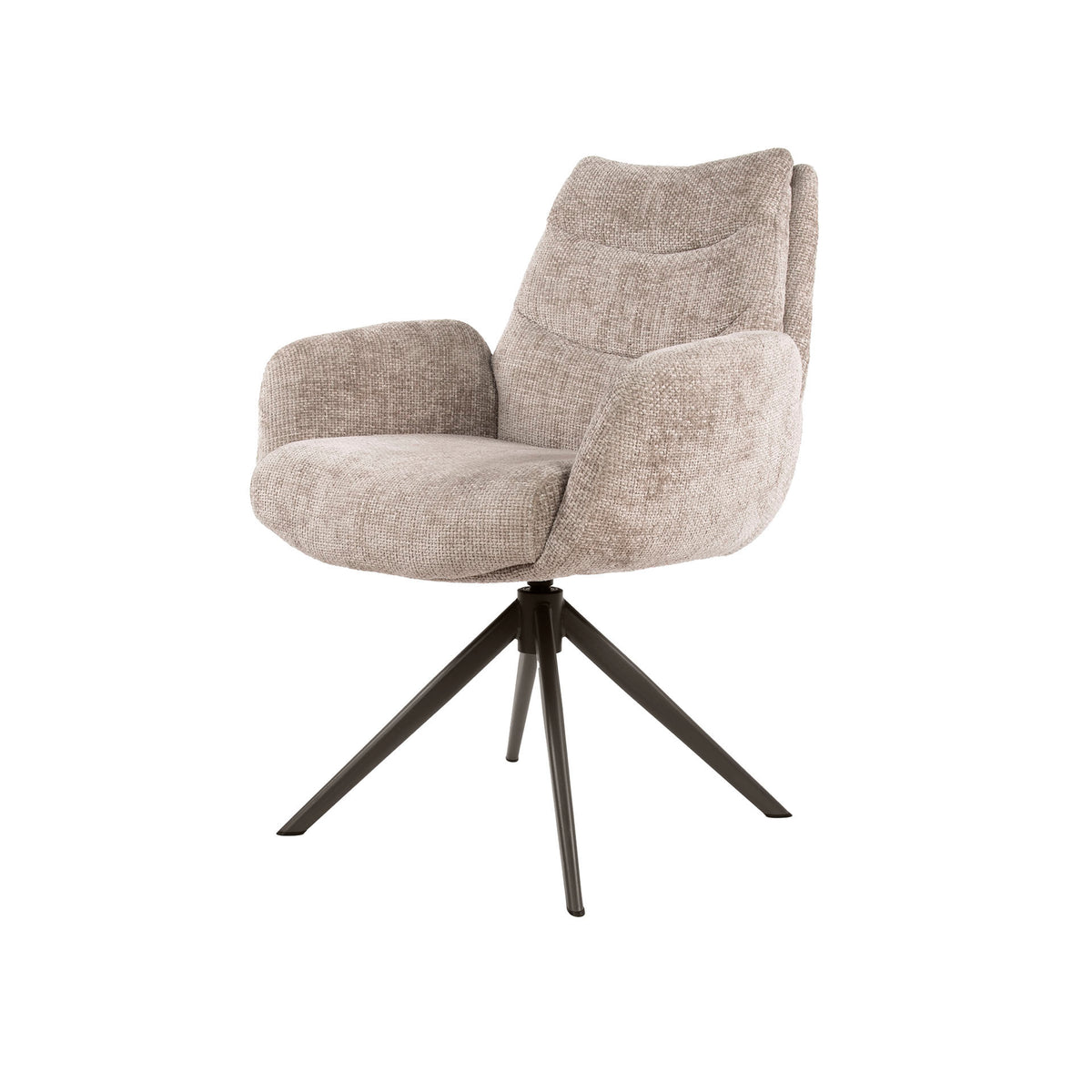 Eetkamerstoel Gusto - Beige - Renegade Stof - Draaibaar