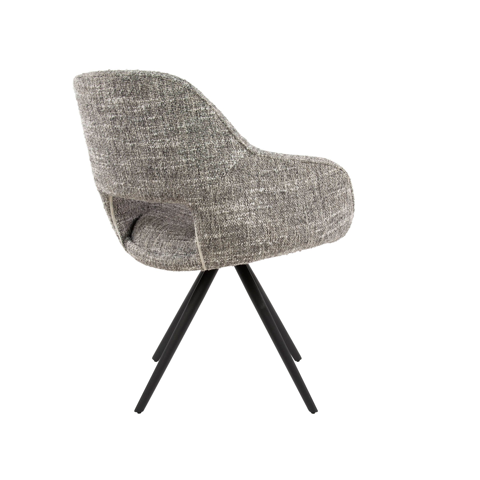 Eetkamerstoel Aurelia - Grijs - Renegade Stof - Draaibaar