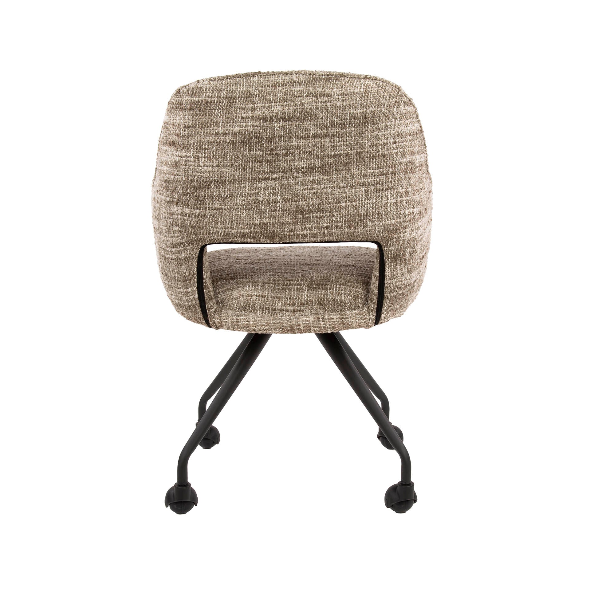 Eetkamerstoel Aurelia - Taupe - Renegade Stof - Met Wieltjes