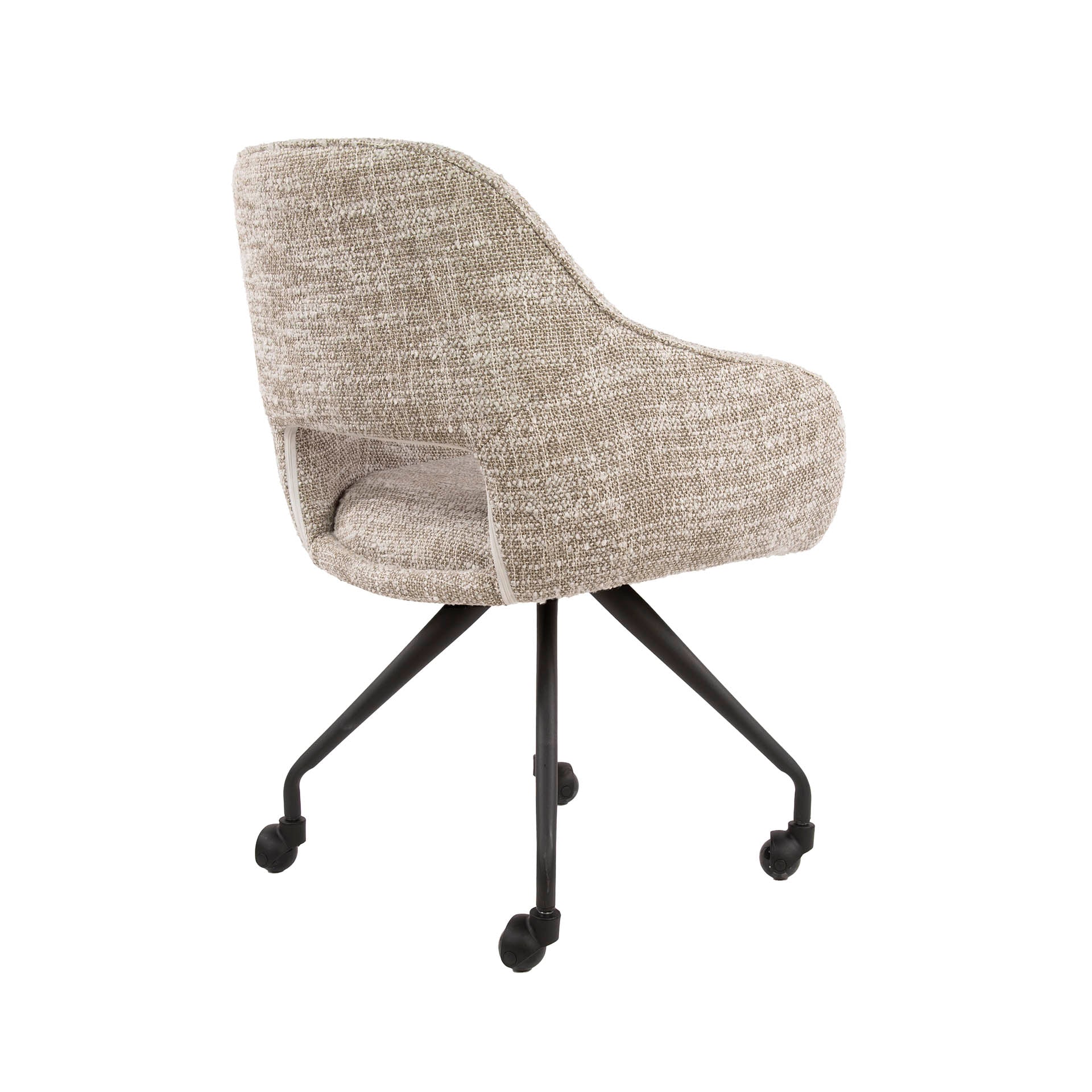 Eetkamerstoel Aurelia - Beige - Renegade Stof - Met Wieltjes