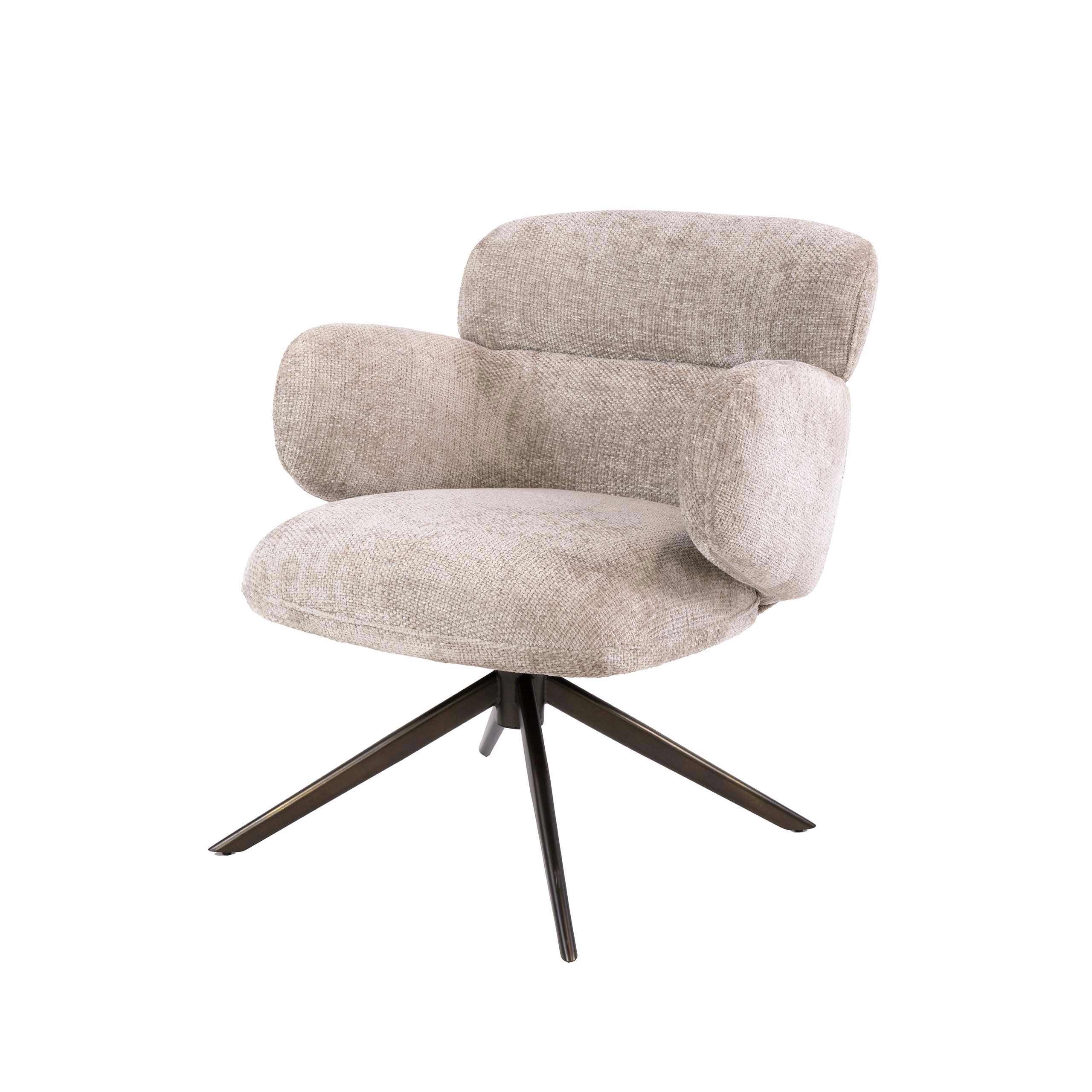 Draaifauteuil Misano - Beige - Renegade Stof - Pocketvering