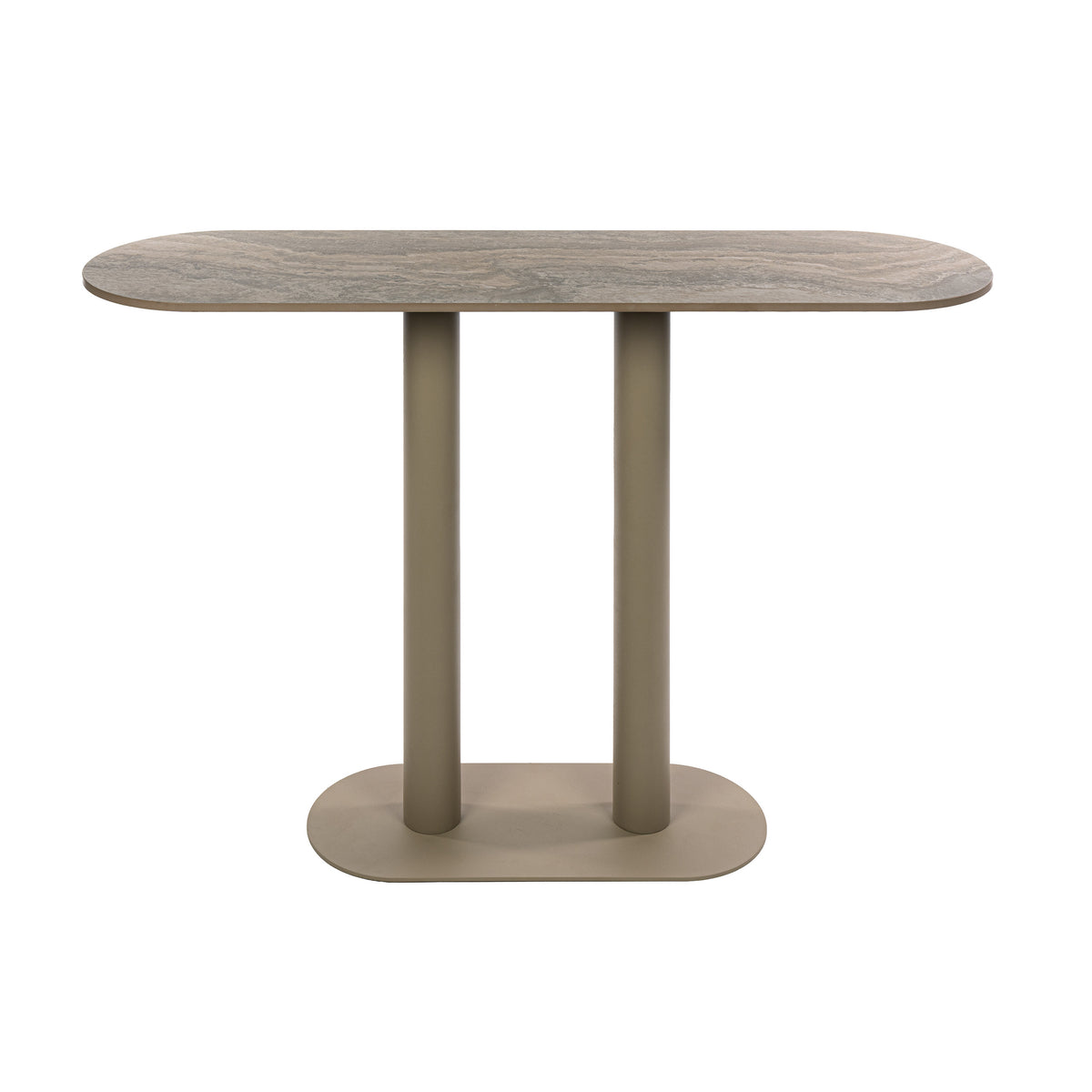 Haltafel Elarin Beige 3D Travertinlook 120 cm vrijstaand product Meubelista