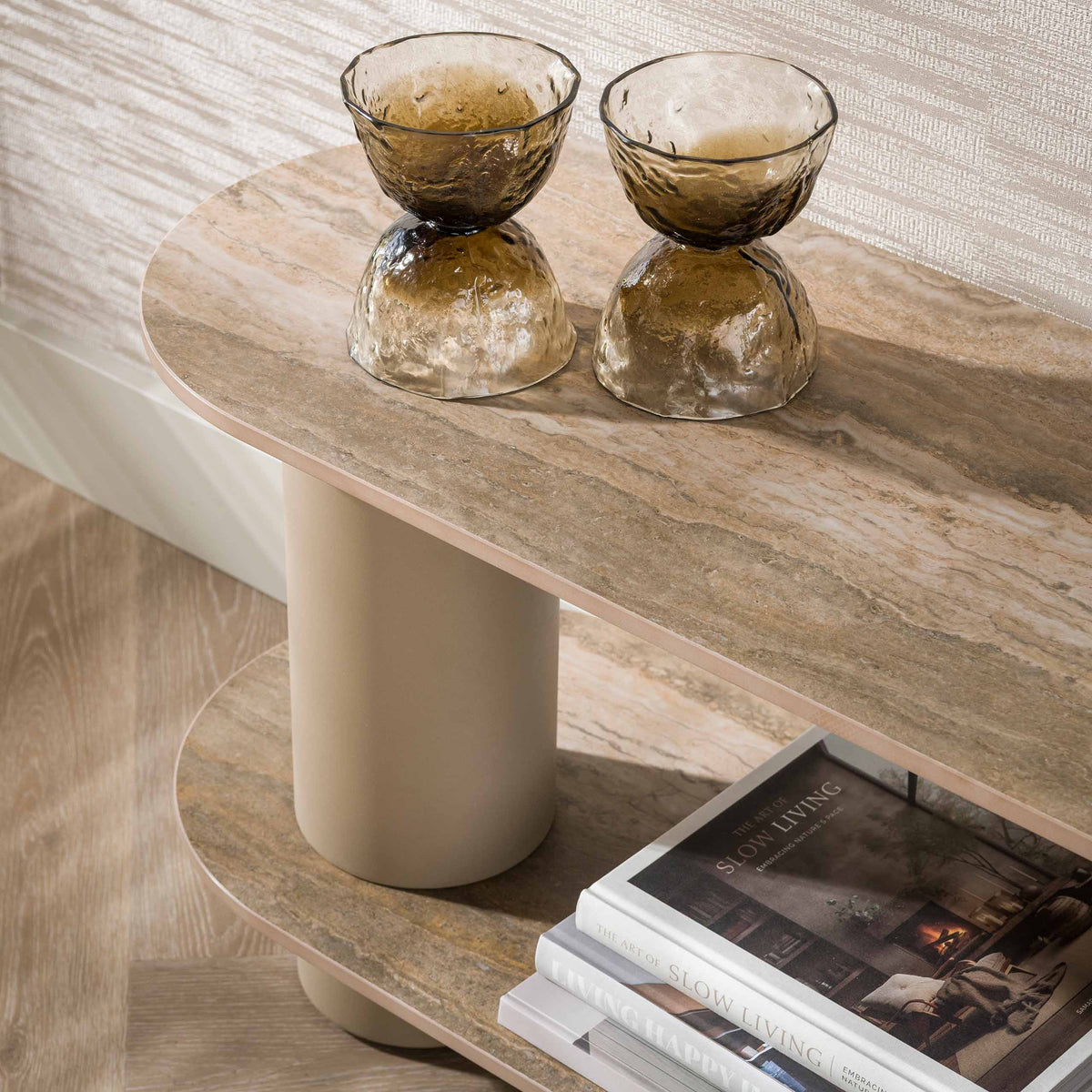 TV-Meubel Darivo Beige 3D Travertinlook 180 cm aanzicht 5 Meubelista