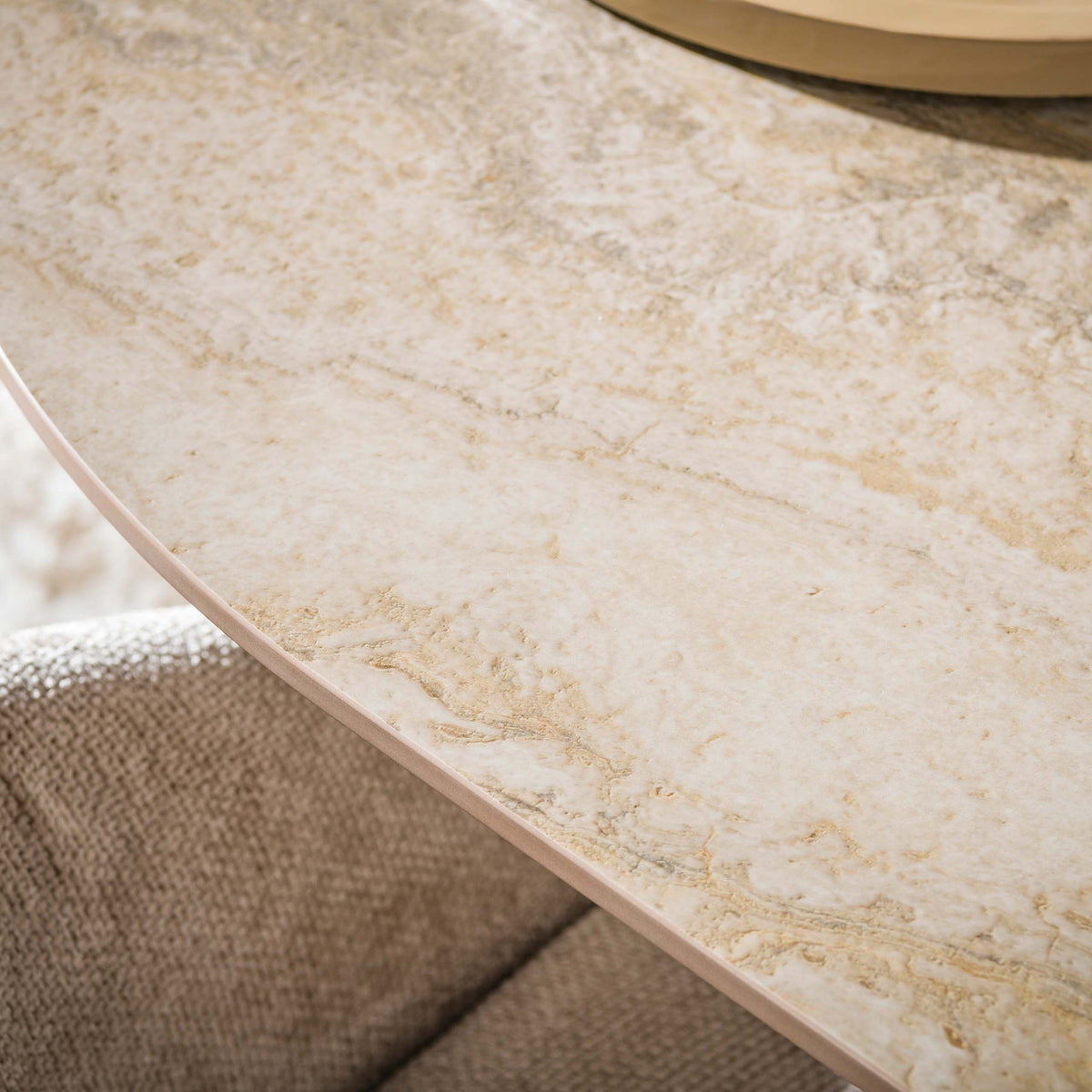 Eettafel Senara Beige 3D Travertinlook 215 cm aanzicht 4 Meubelista
