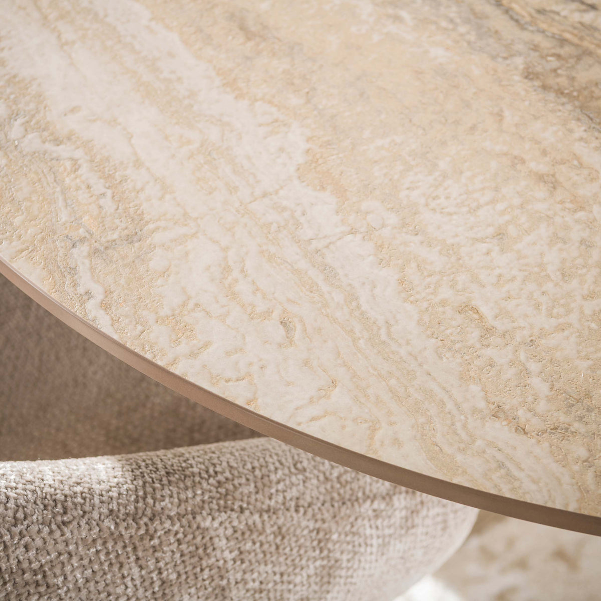 Eettafel Senara Beige 3D Travertinlook 215 cm aanzicht 5 Meubelista