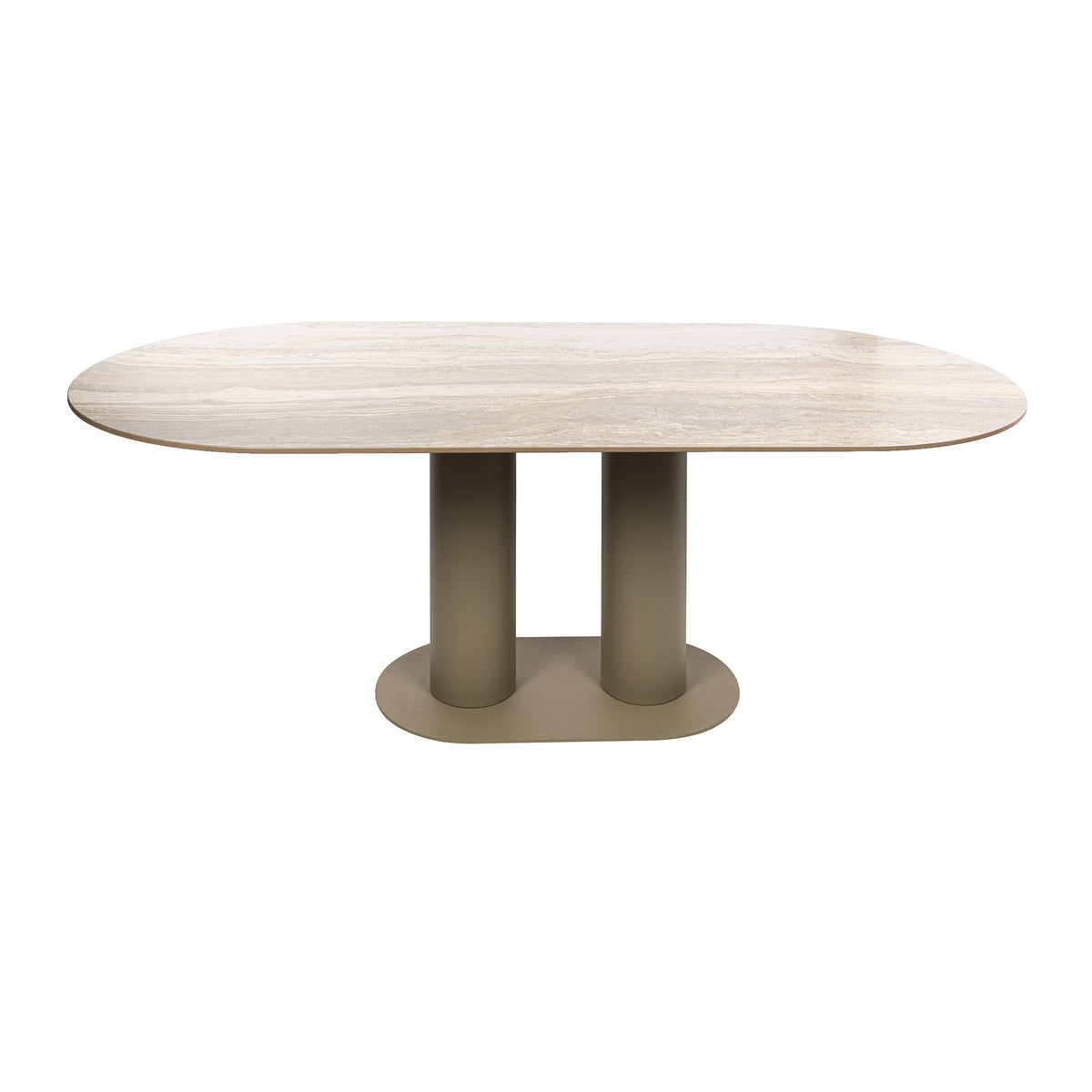 Eettafel Senara Beige 3D Travertinlook 215 cm vrijstaand product Meubelista