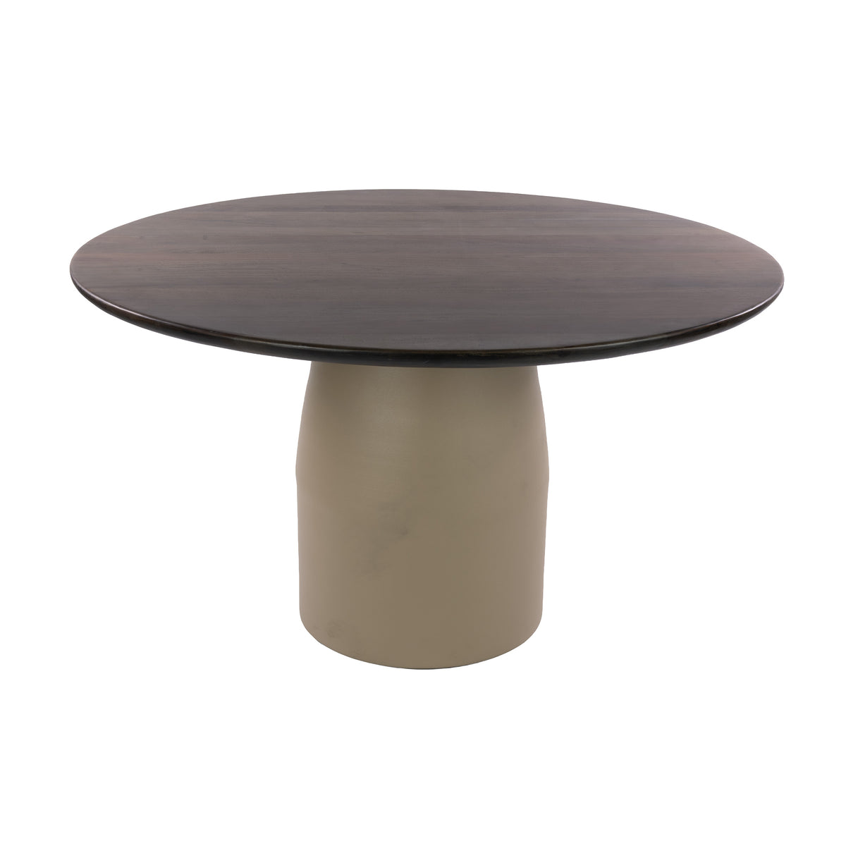 Eettafel Norell van Meubelista in beige: vooraanzicht op witte achtergrond.
