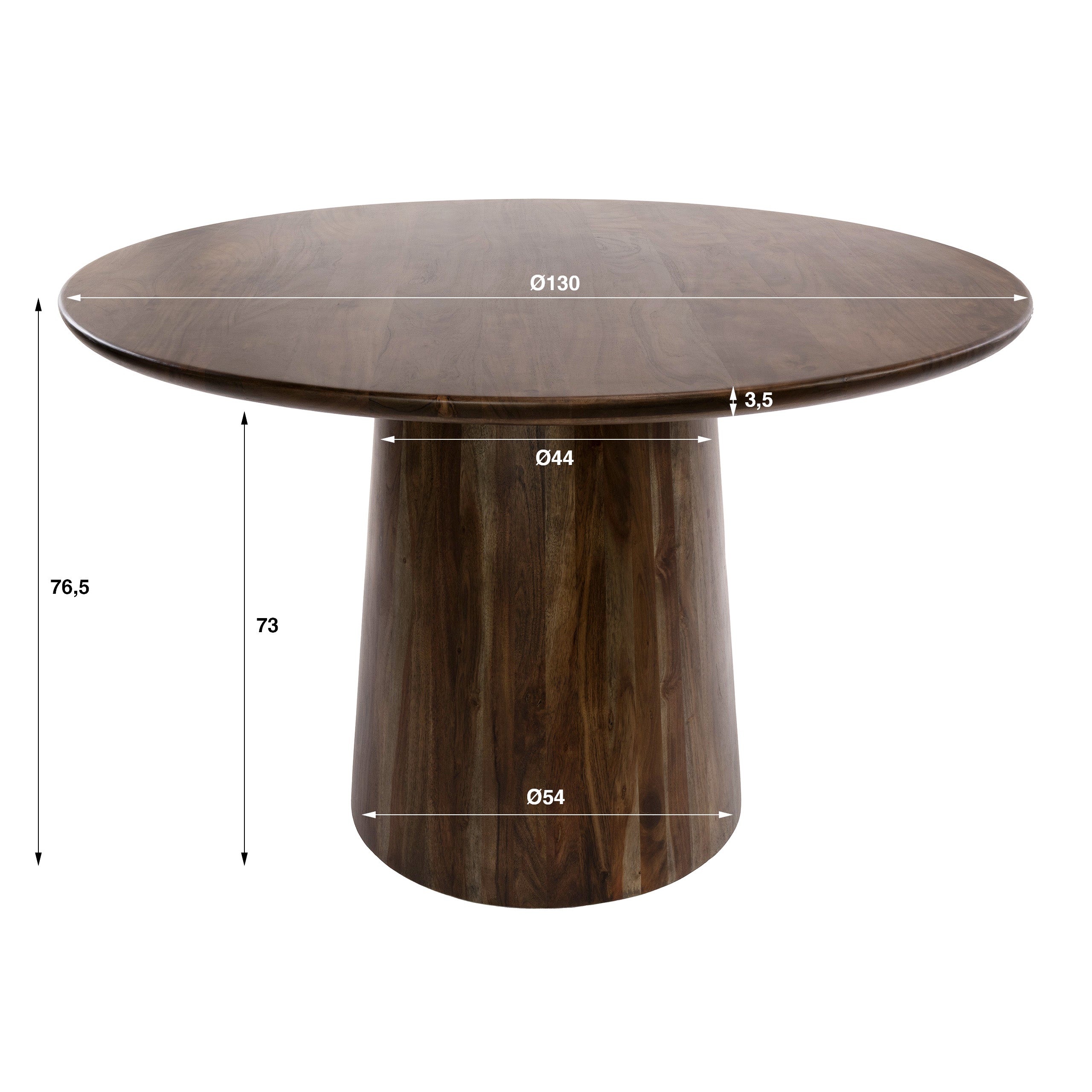 Eettafel Olivio - Rond - Acaciahout - 130 cm