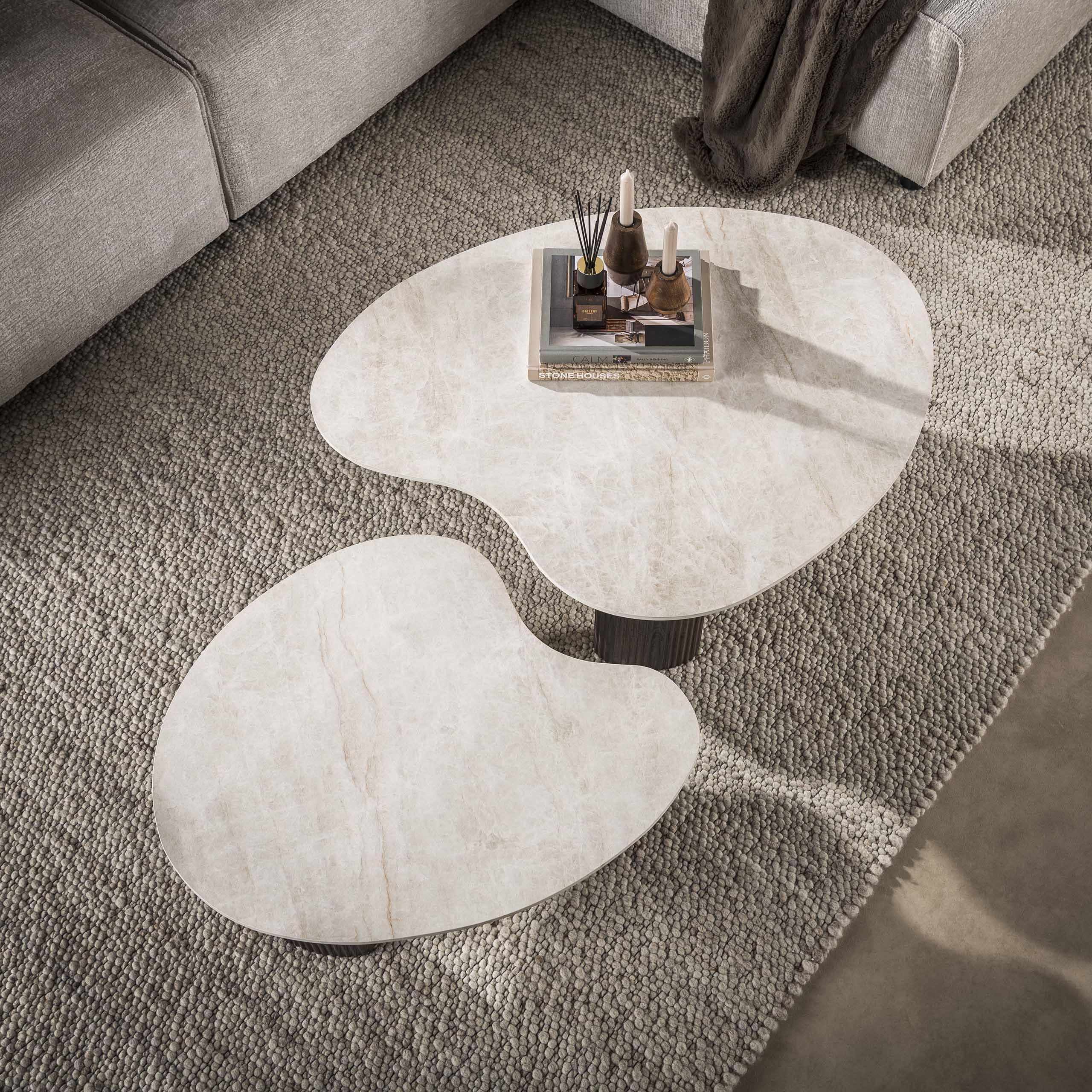 Salontafel Jisu - Organisch - Taj Mahal - Set van 2