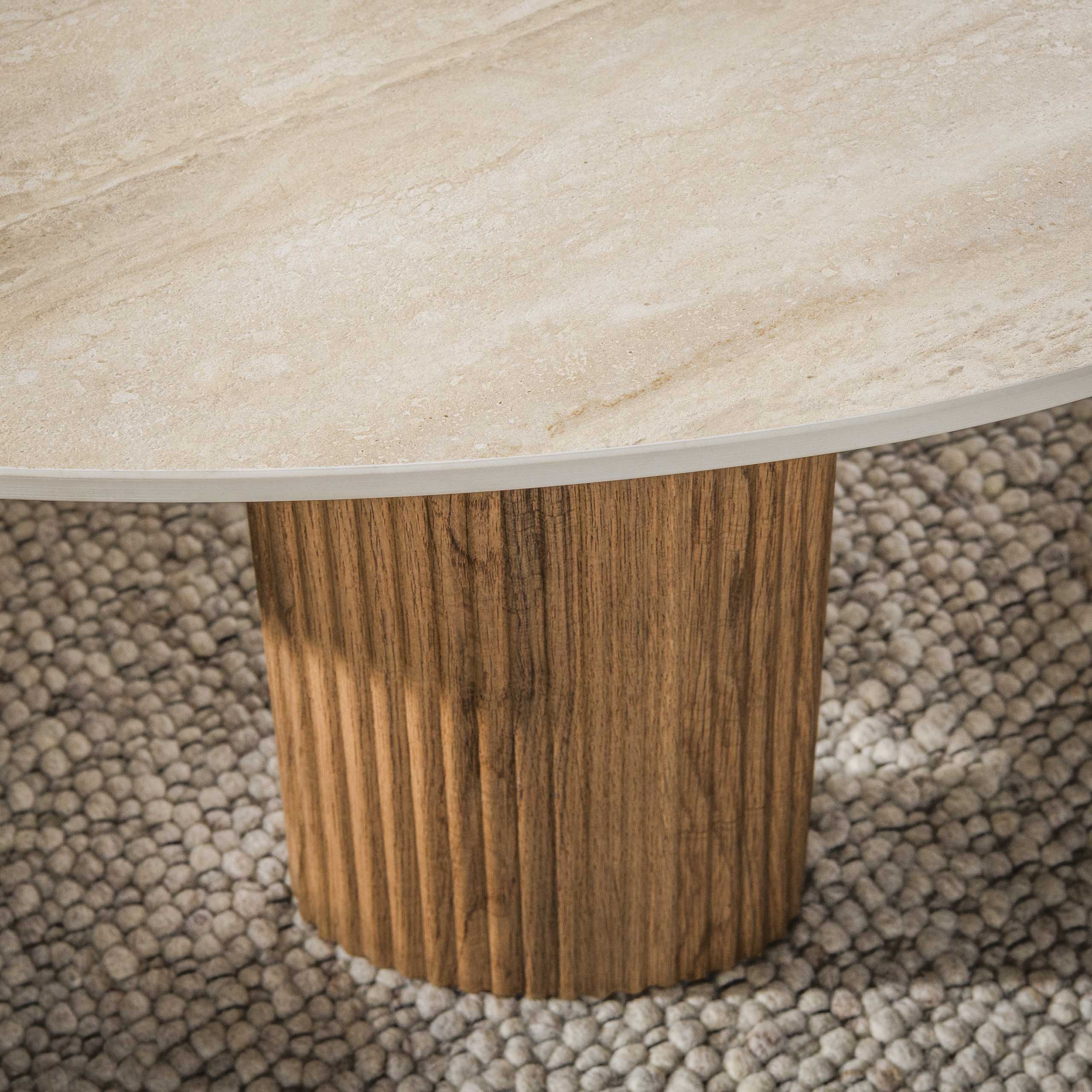 Salontafel Jisu - Japandi - Organisch - Keramisch Travertin - Set van 2