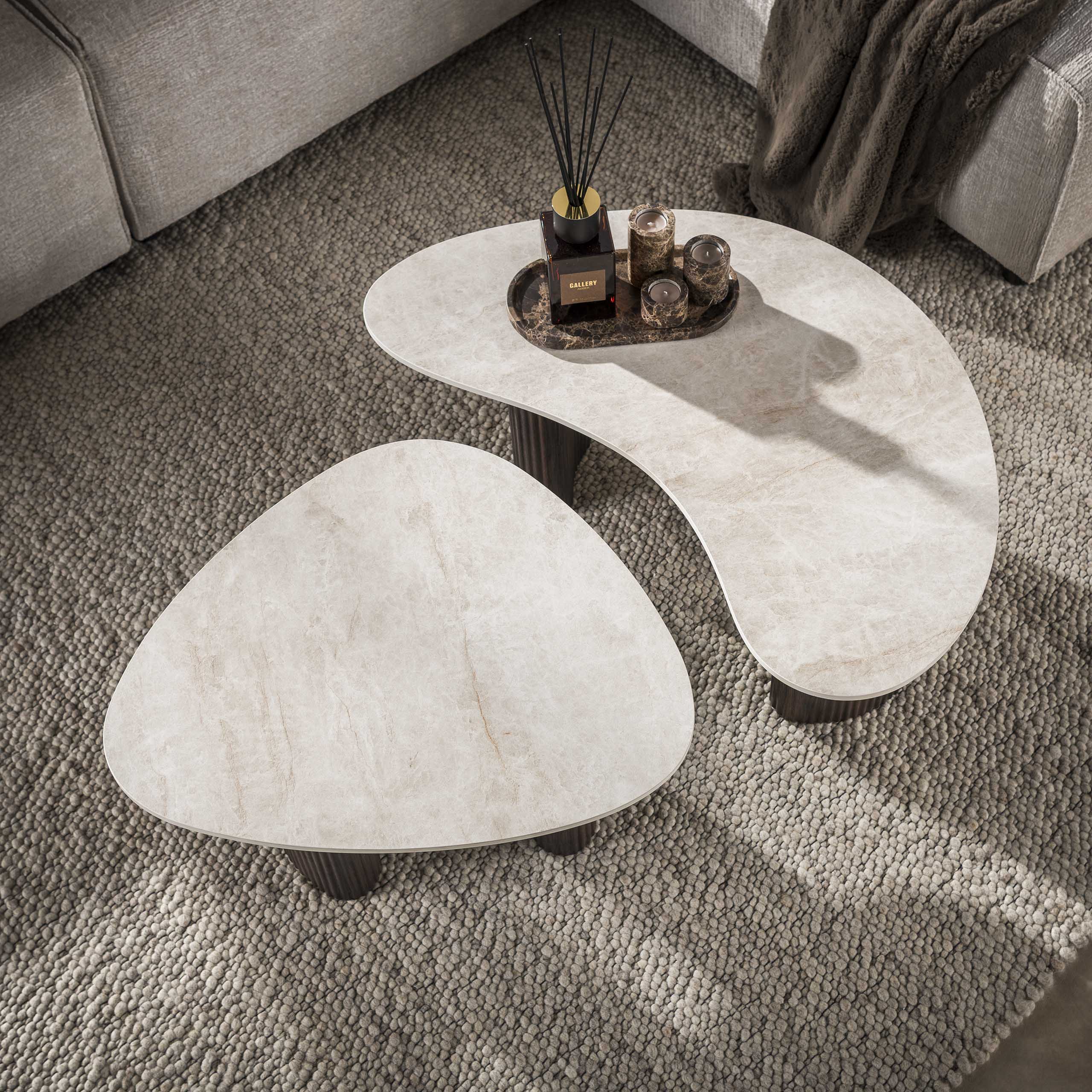 Salontafel Sumi - Organisch - Taj Mahal - Set van 2