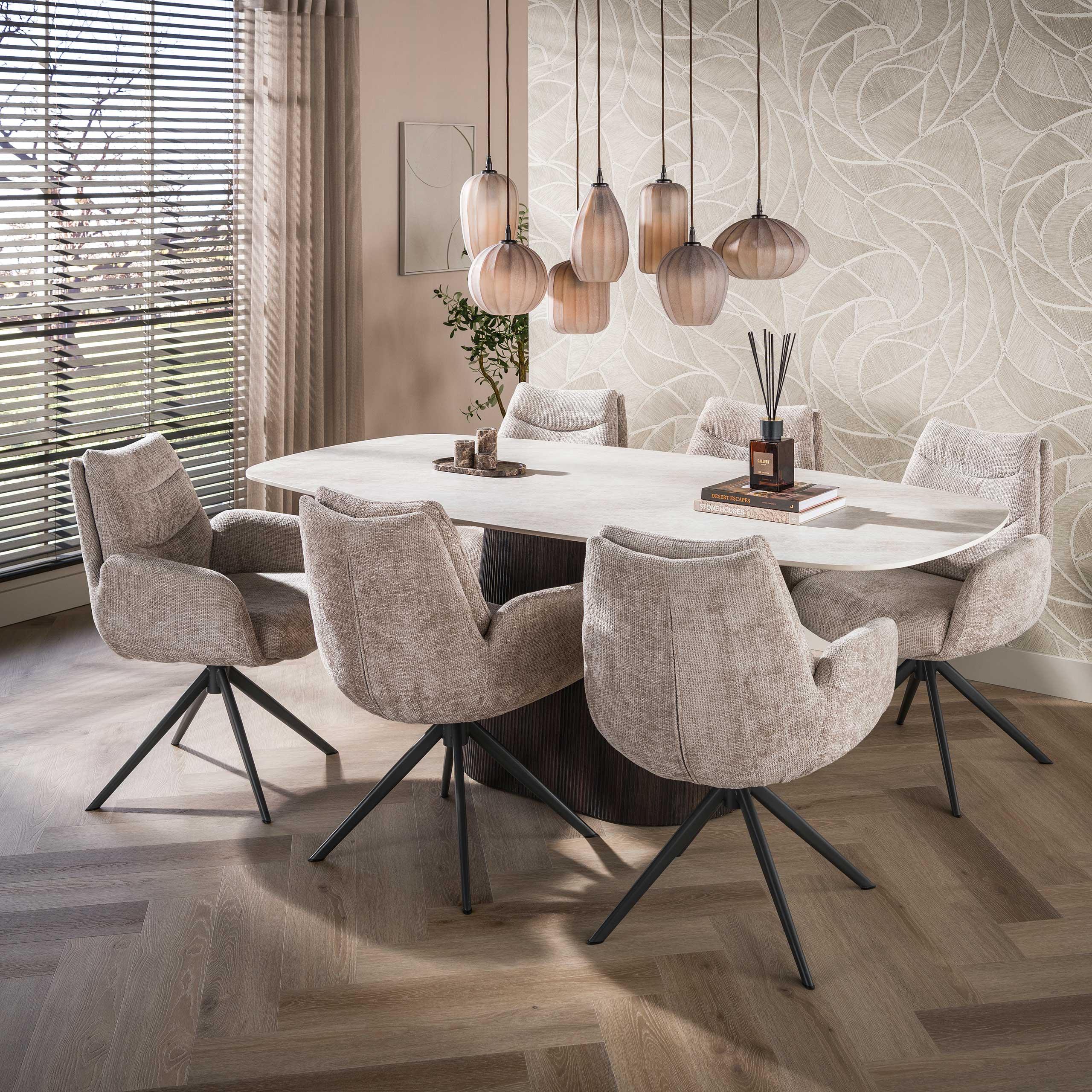 Eettafel Sorella - Ivoor - Taj Mahal - 215 cm - Deens Ovaal