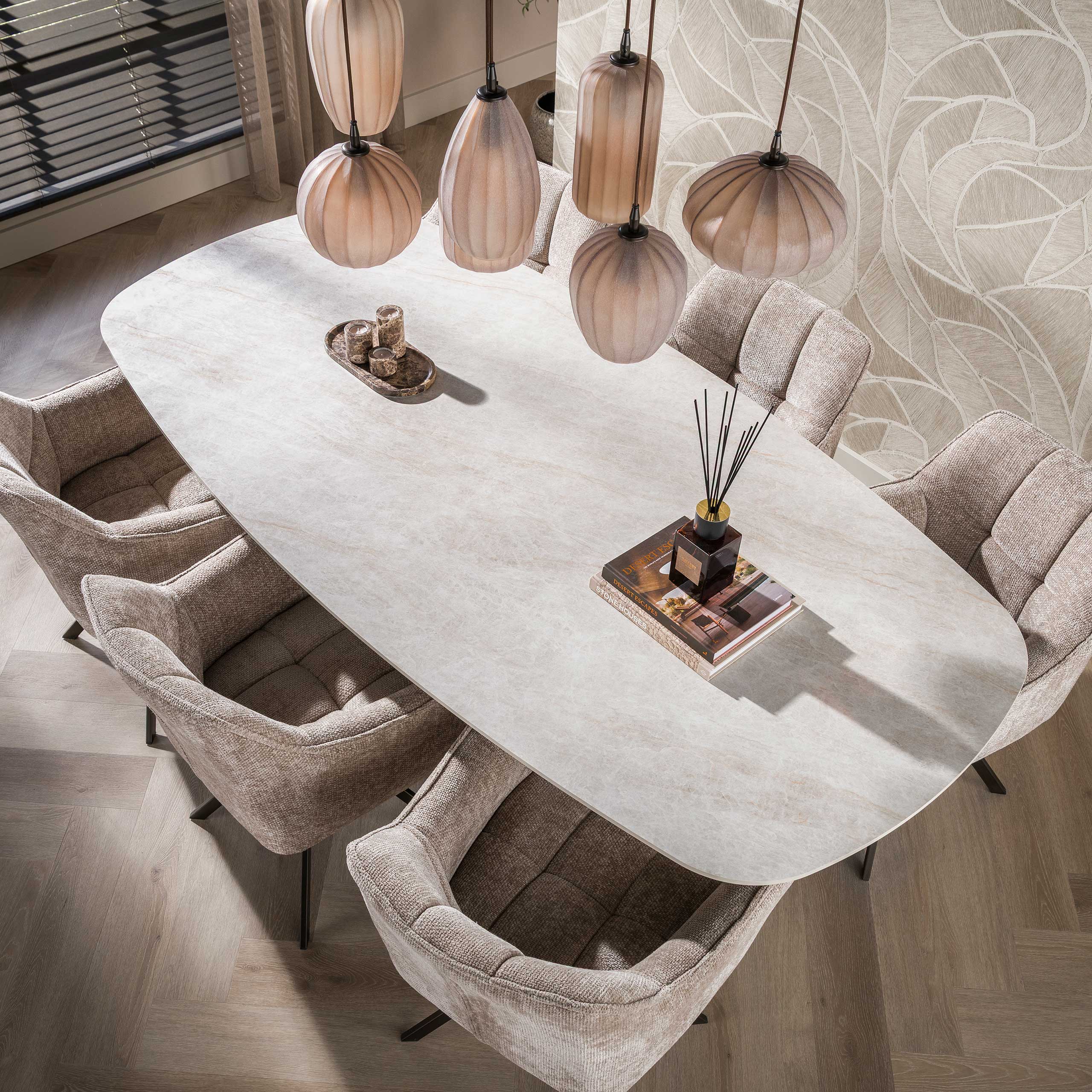 Eettafel Sorella - Ivoor - Taj Mahal - 215 cm - Deens Ovaal