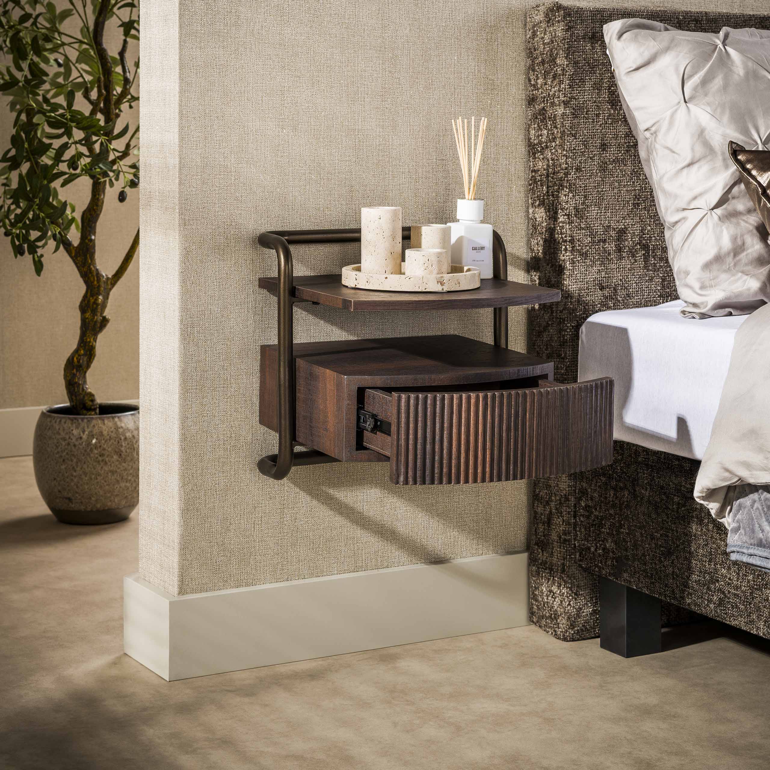 Nachtkastje Marvello - Brons - Zwevend